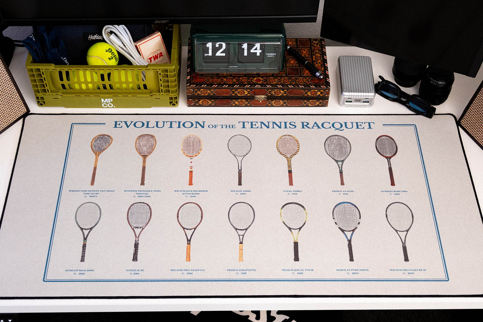Evolution of the Tennis Racket - Original desk setup