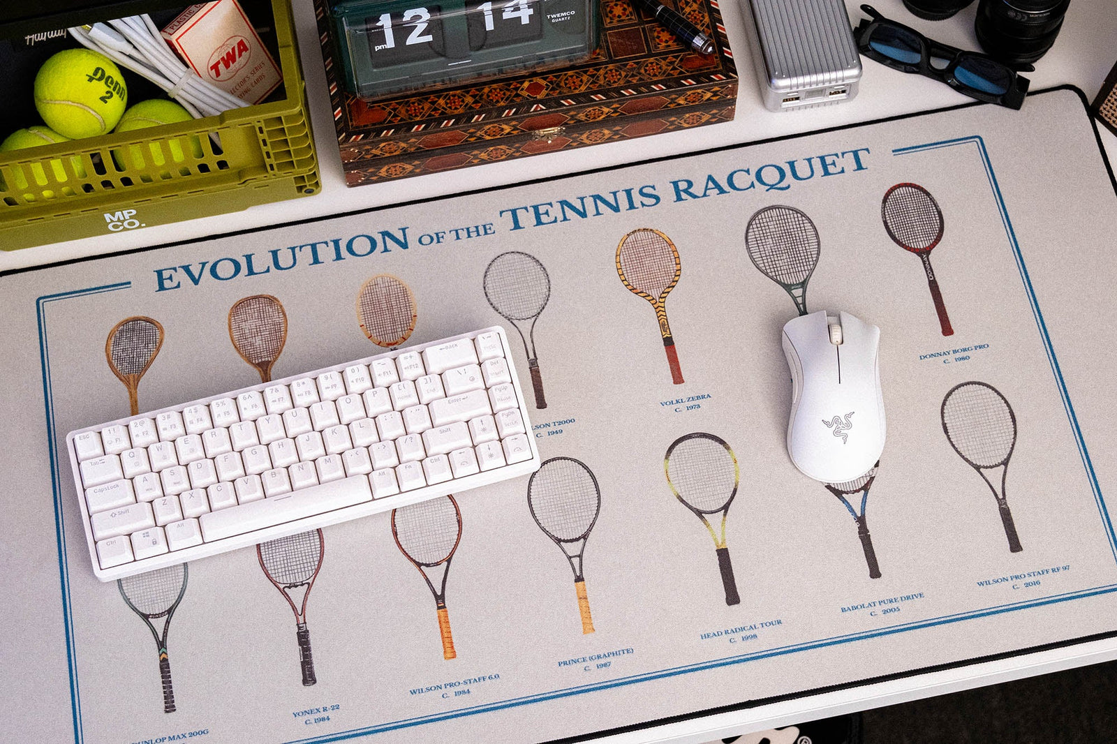 Evolution of the Tennis Racket - Original desk setup