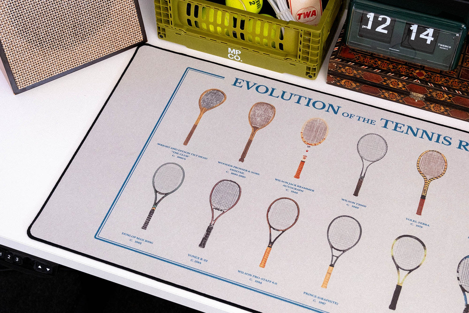 Evolution of the Tennis Racket - Original desk setup