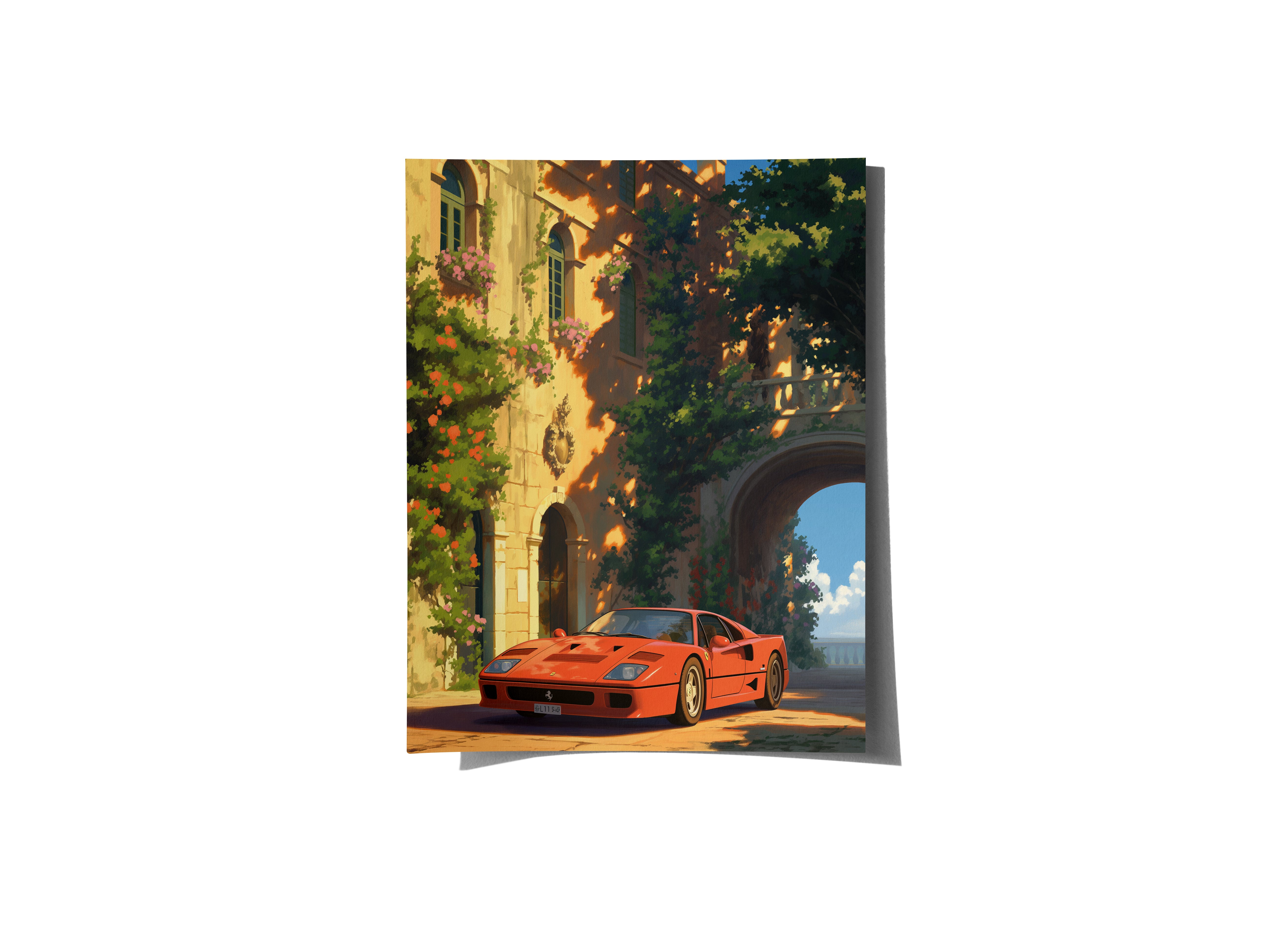 Ferrari in Italy - Medium Poster