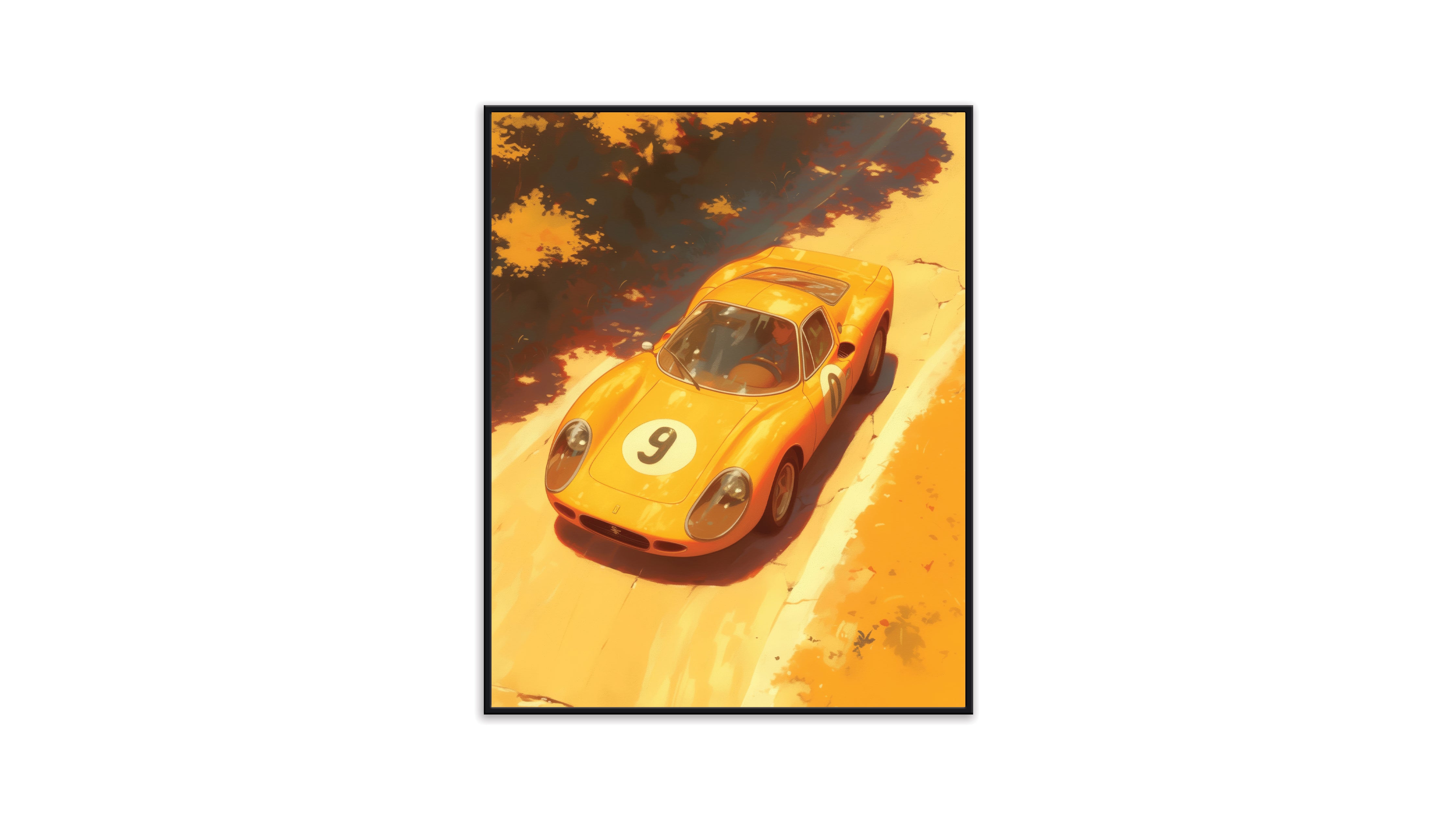Orange Ferrari - Medium Poster