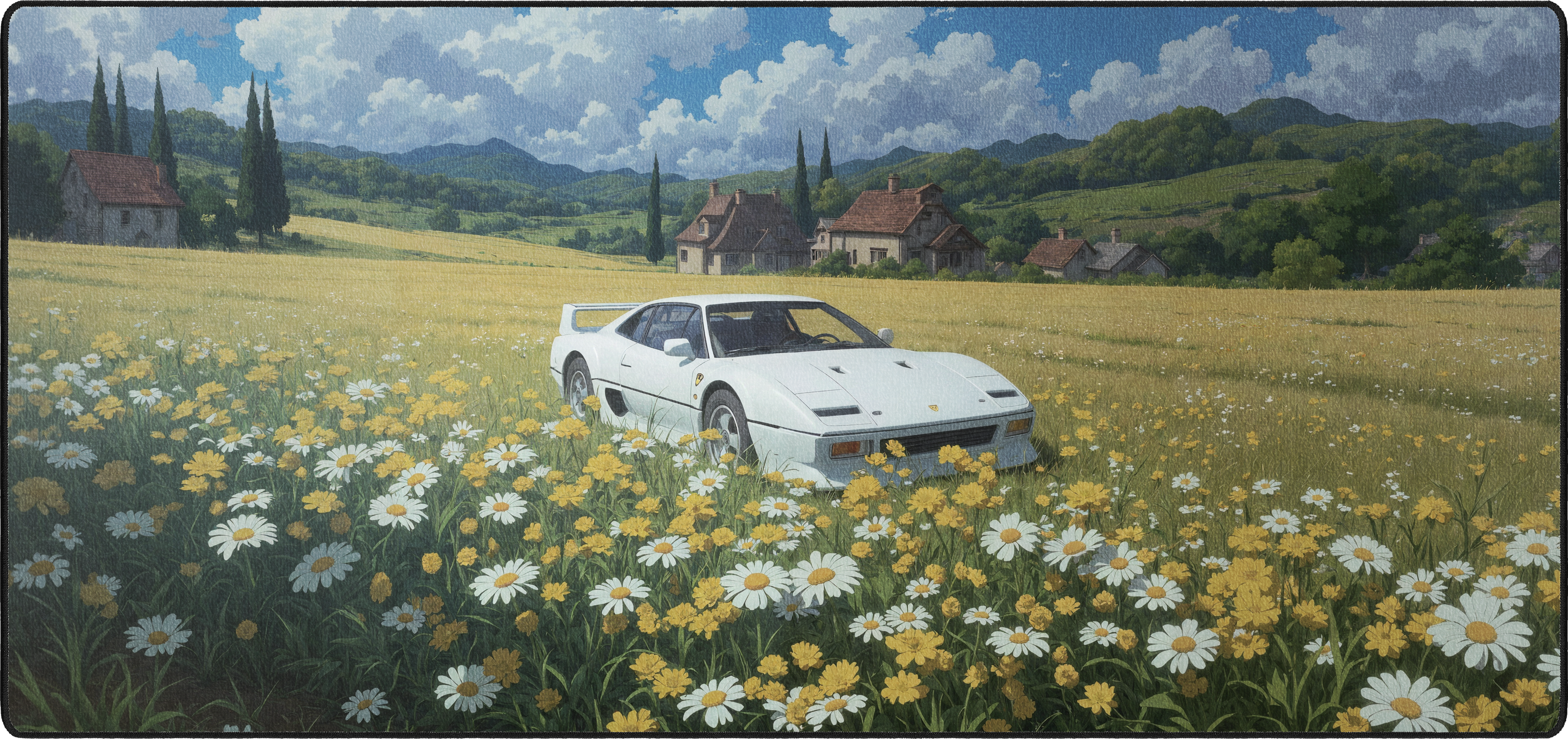 Floral Ferrari mousepad thumbnail, Original, Large/XXL