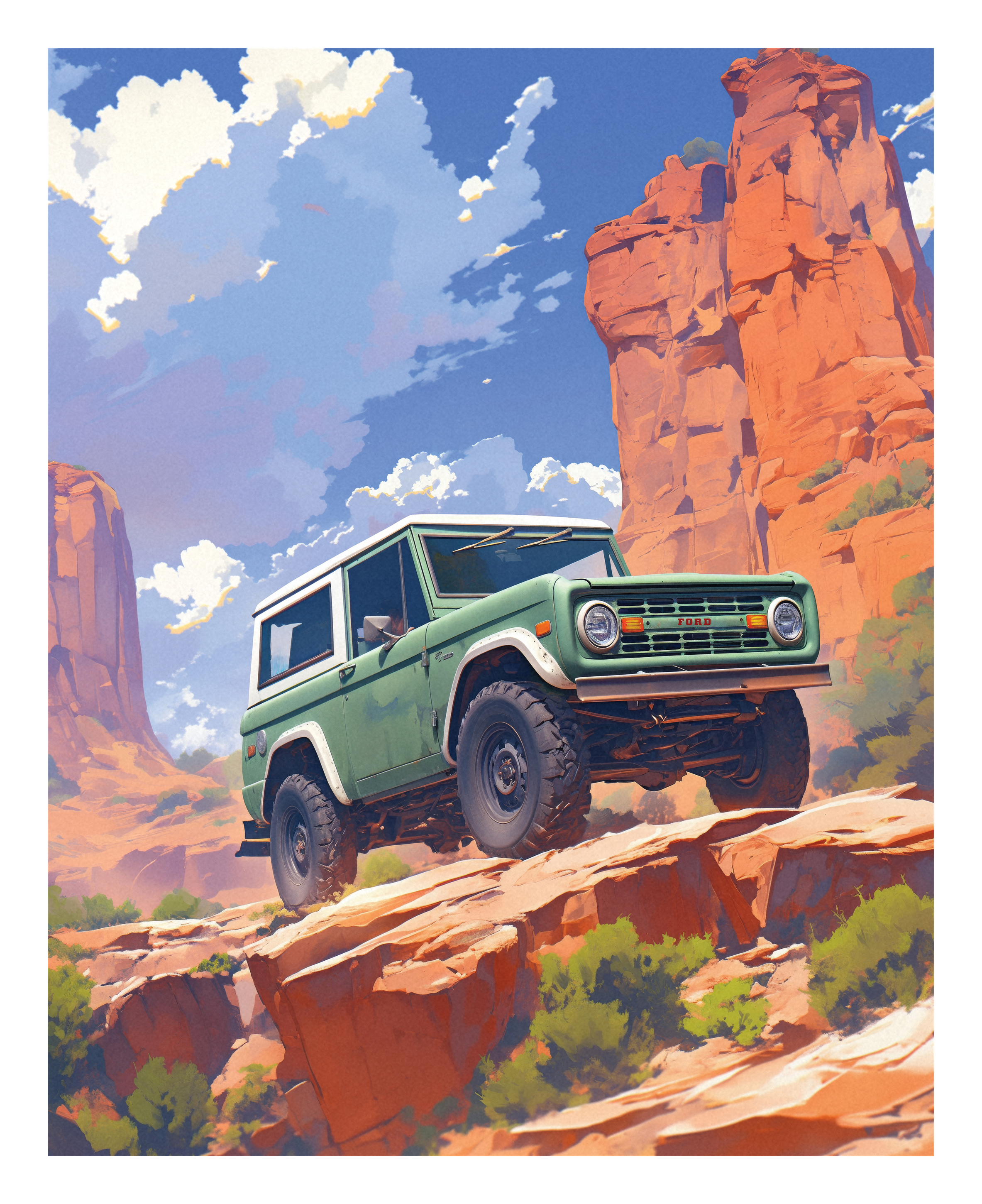Ford Bronco - Medium Poster - The Mousepad Company