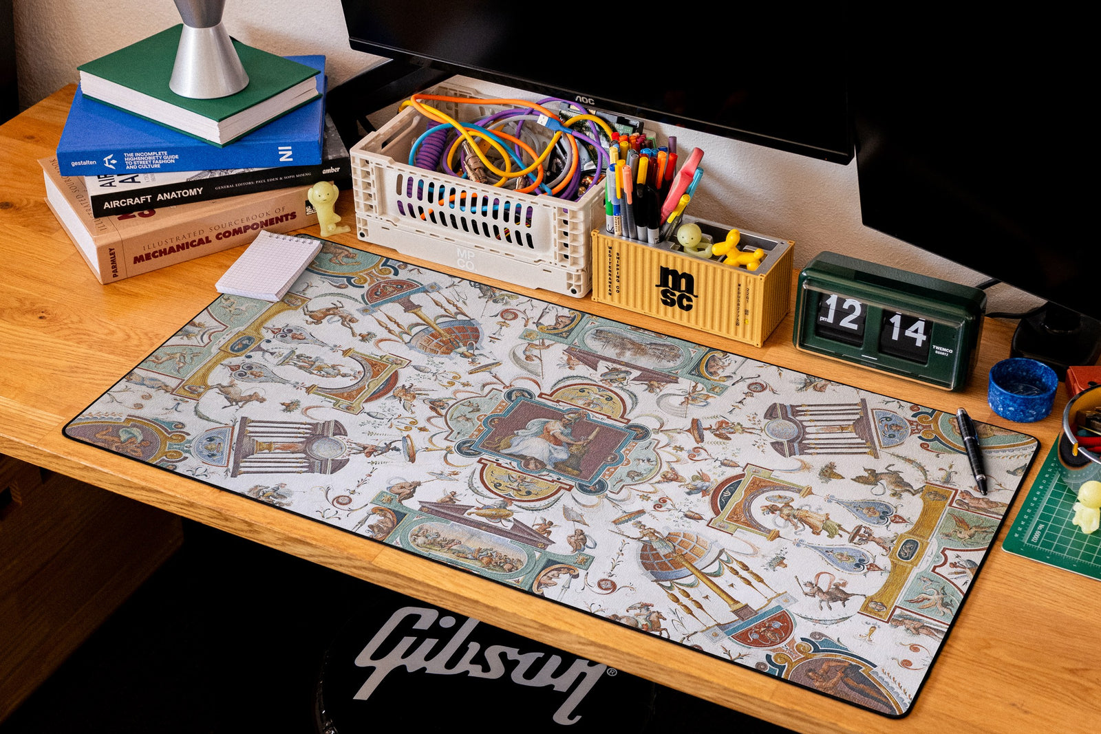 Fortitude desk mat in Original, shown on a styled desk setup