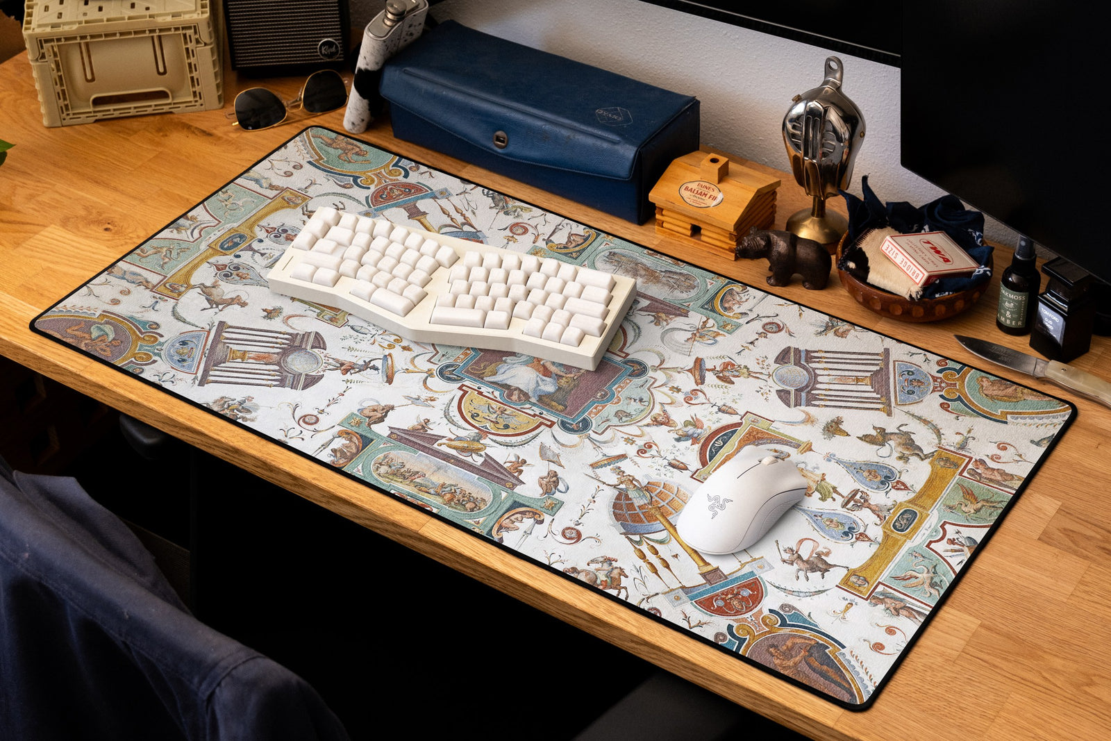 Fortitude desk mat in Original, shown on a styled desk setup