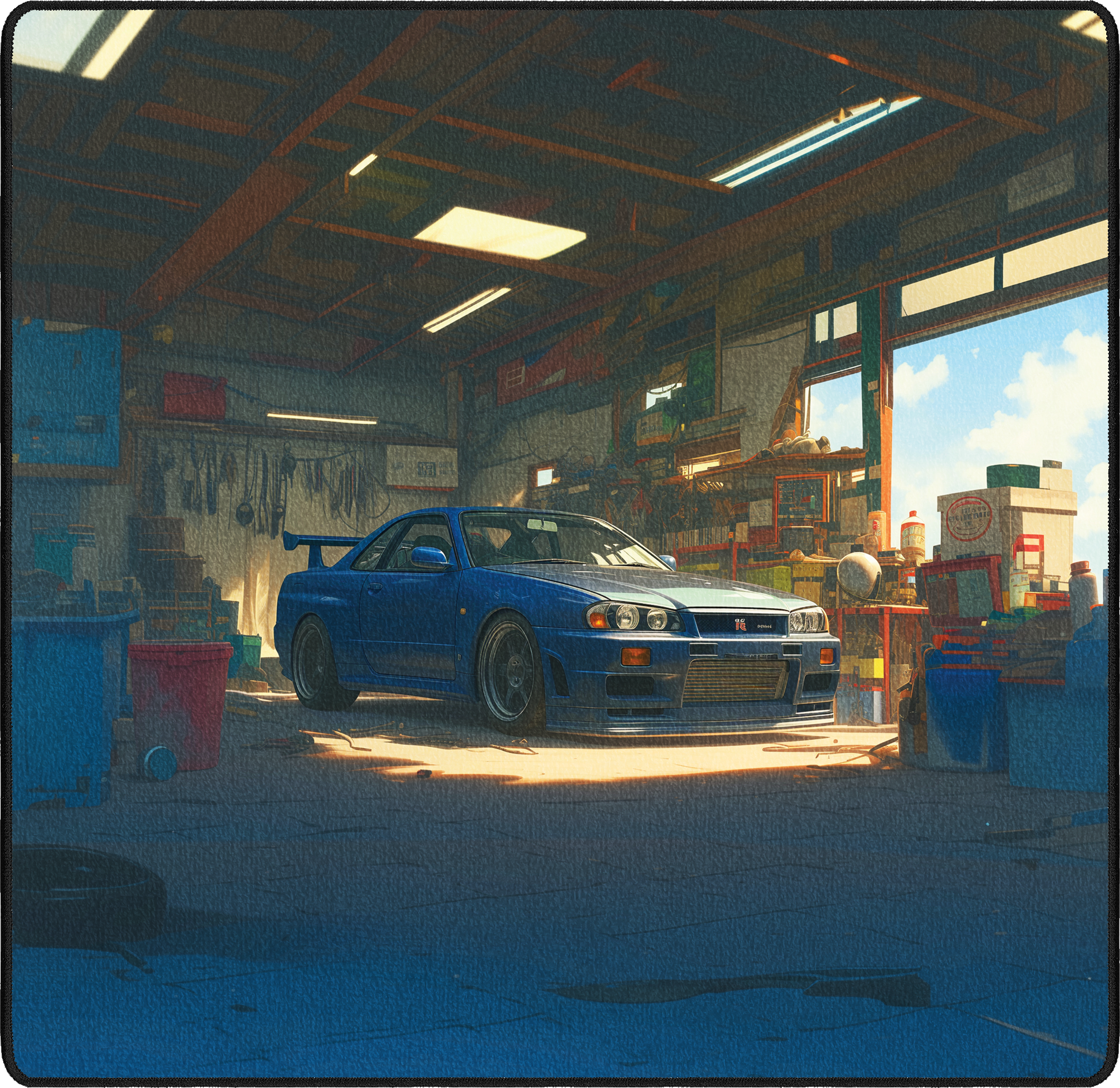 Gerald's GTR R34 mousepad thumbnail, Blue, Medium/Small