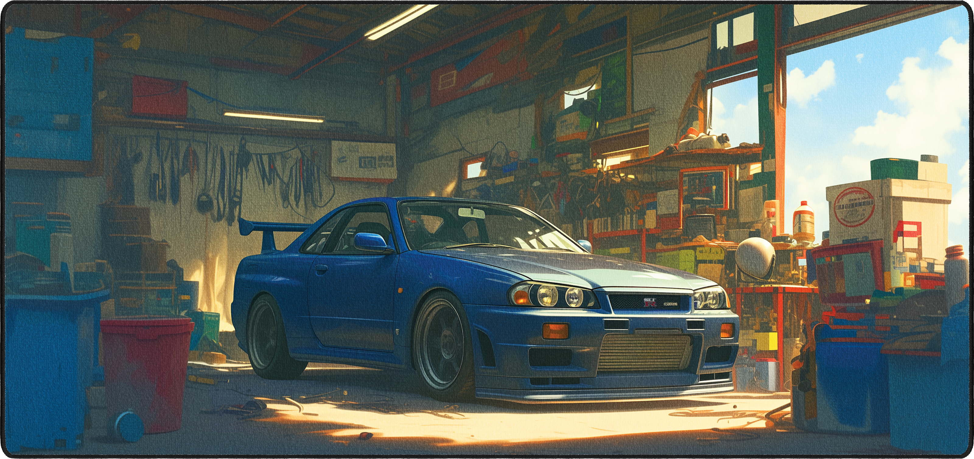 Gerald's GTR R34 mousepad thumbnail, Blue, Large/XXL