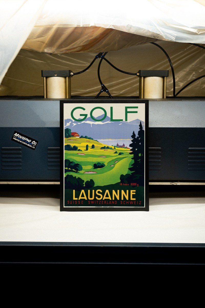 Golf - Lausanne, Switzerland art print styled in a room setting