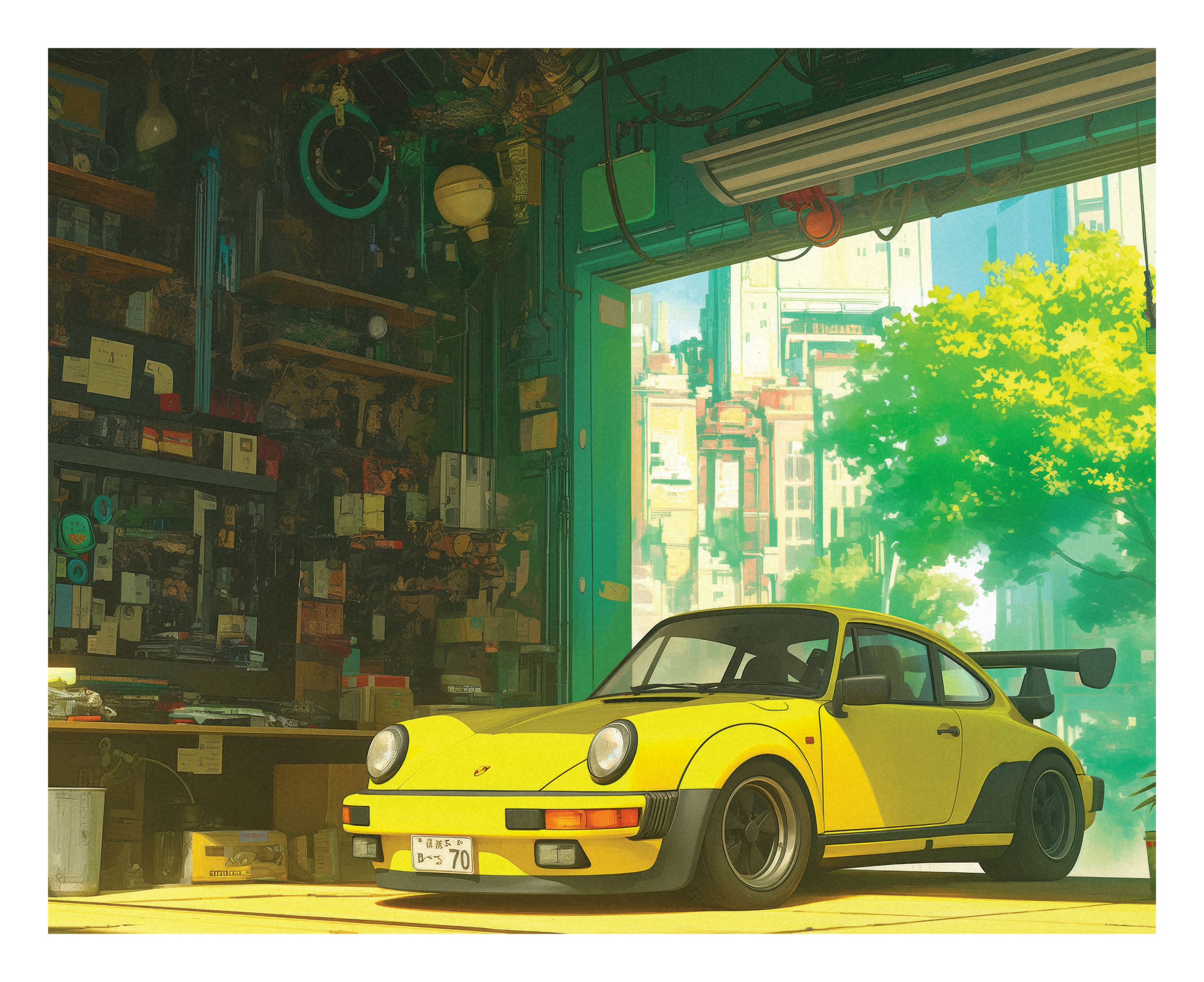 Gramp's Garage - Medium Poster - The Mousepad Company