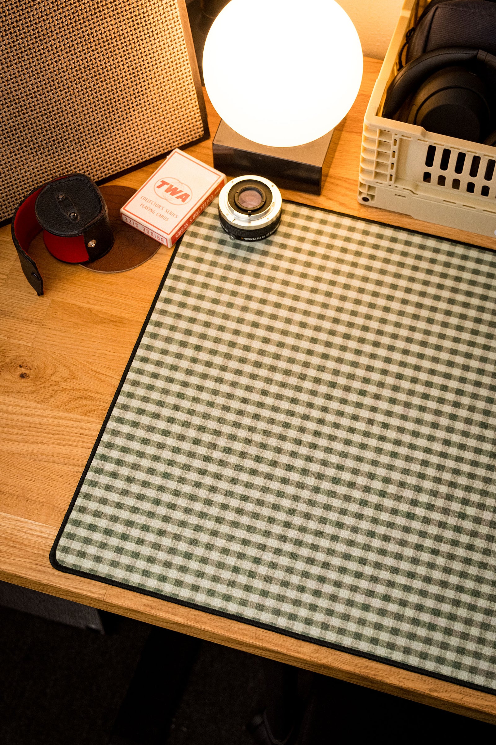 Green Gingham - Green desk setup