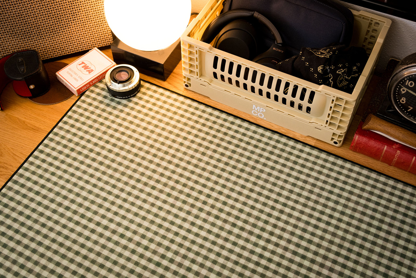 Green Gingham - Green desk setup
