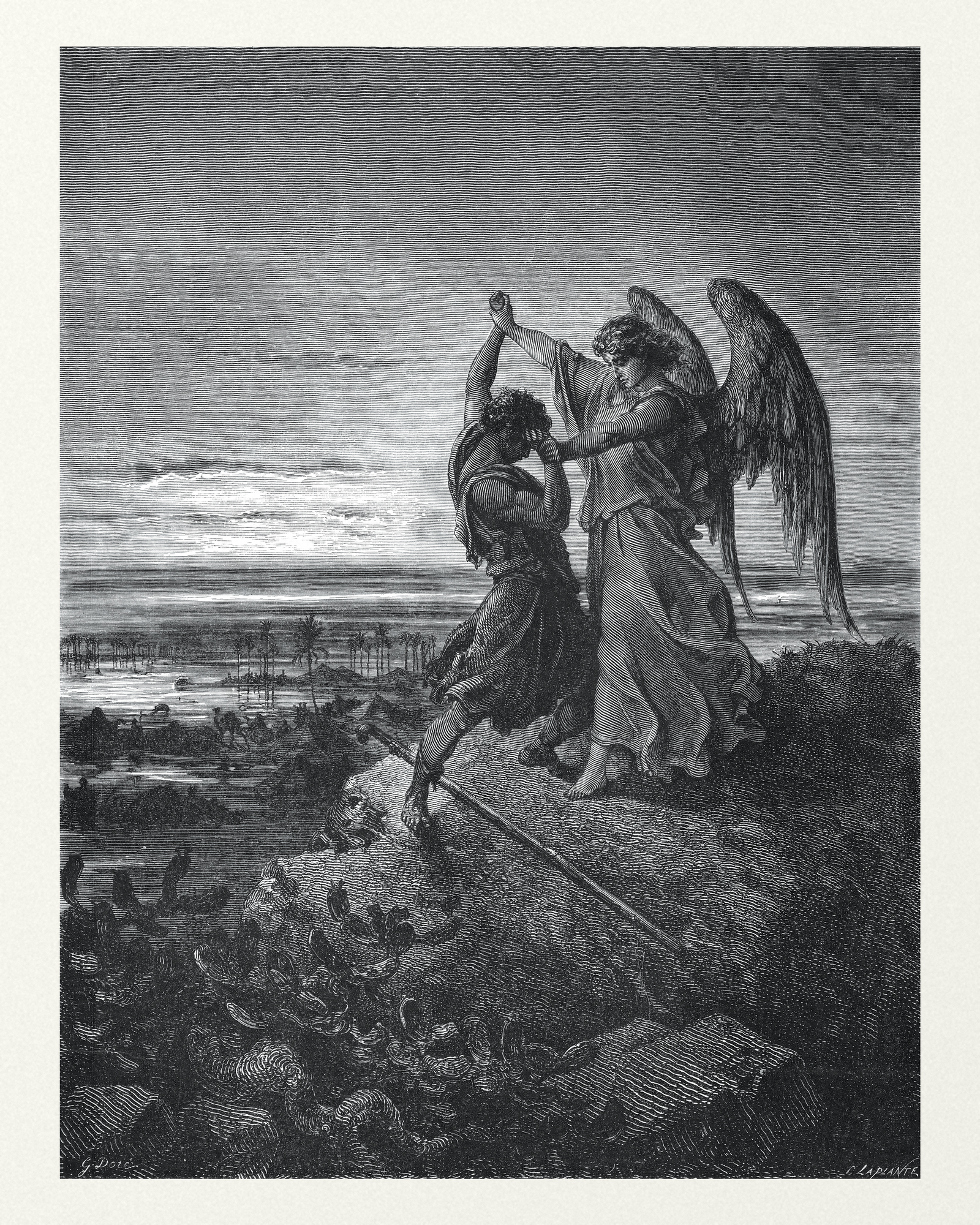 Jacob Wrestling with the Angel, by Gustave Dore