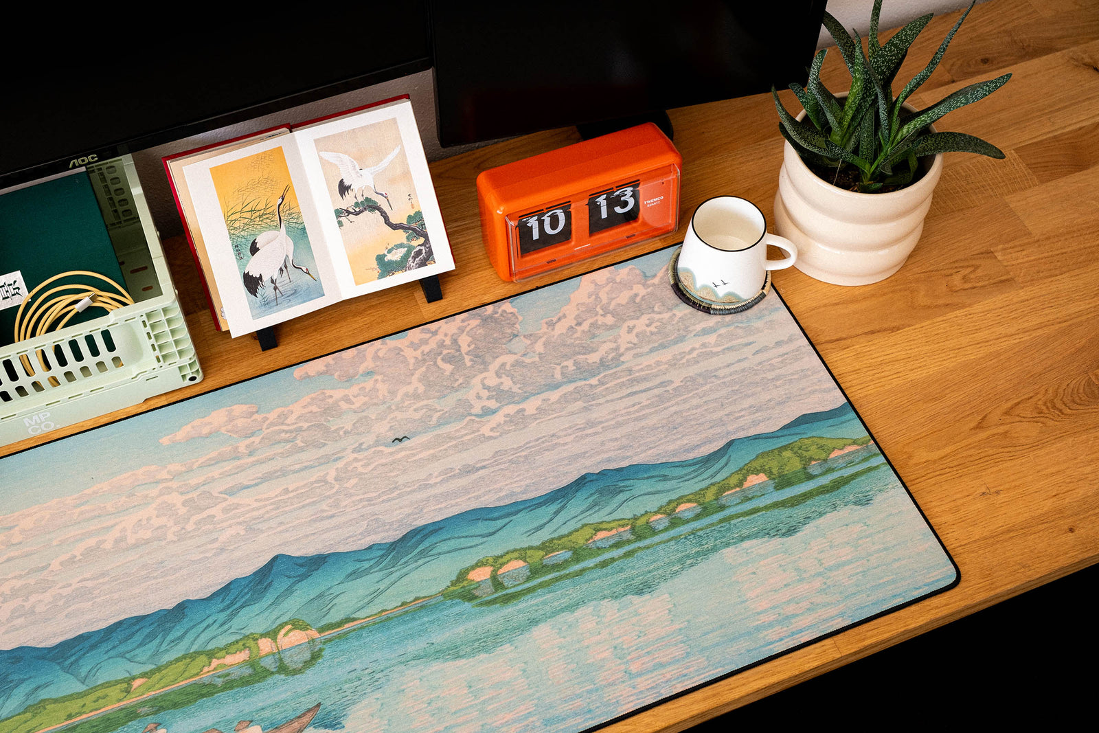 Lake Hamana, by Hasui - Original desk setup