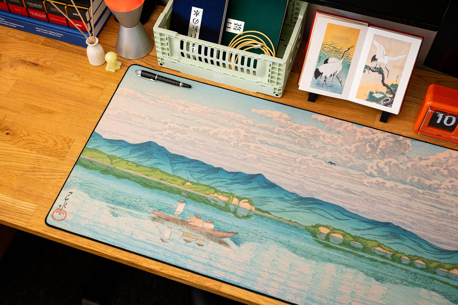 Lake Hamana, by Hasui - Original desk setup