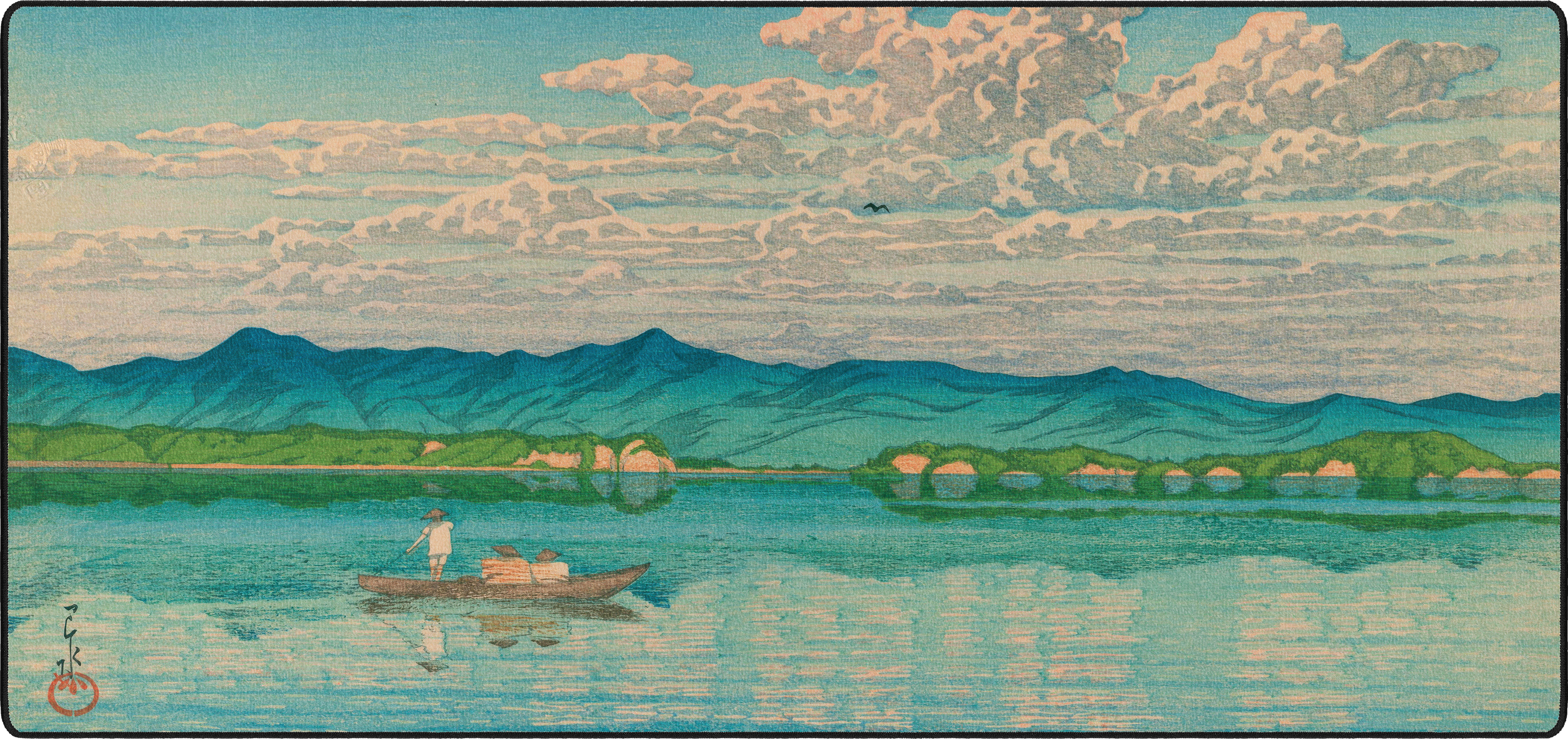 Lake Hamana, by Hasui mousepad thumbnail, Original, Large/XXL