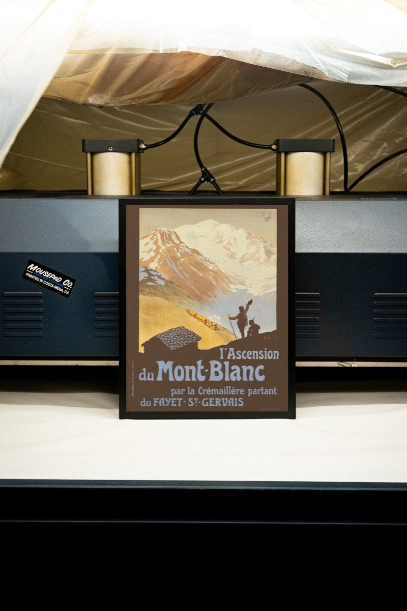 L'Ascension du Mont-Blanc - Vintage French Rail Poster art print styled in a room setting