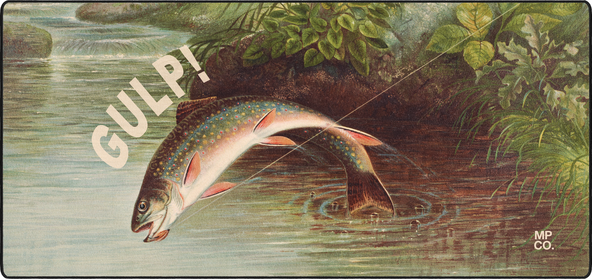 Leaping Brook Trout by Samue Gaming Mousepad | Desk Mat – Mousepad Co