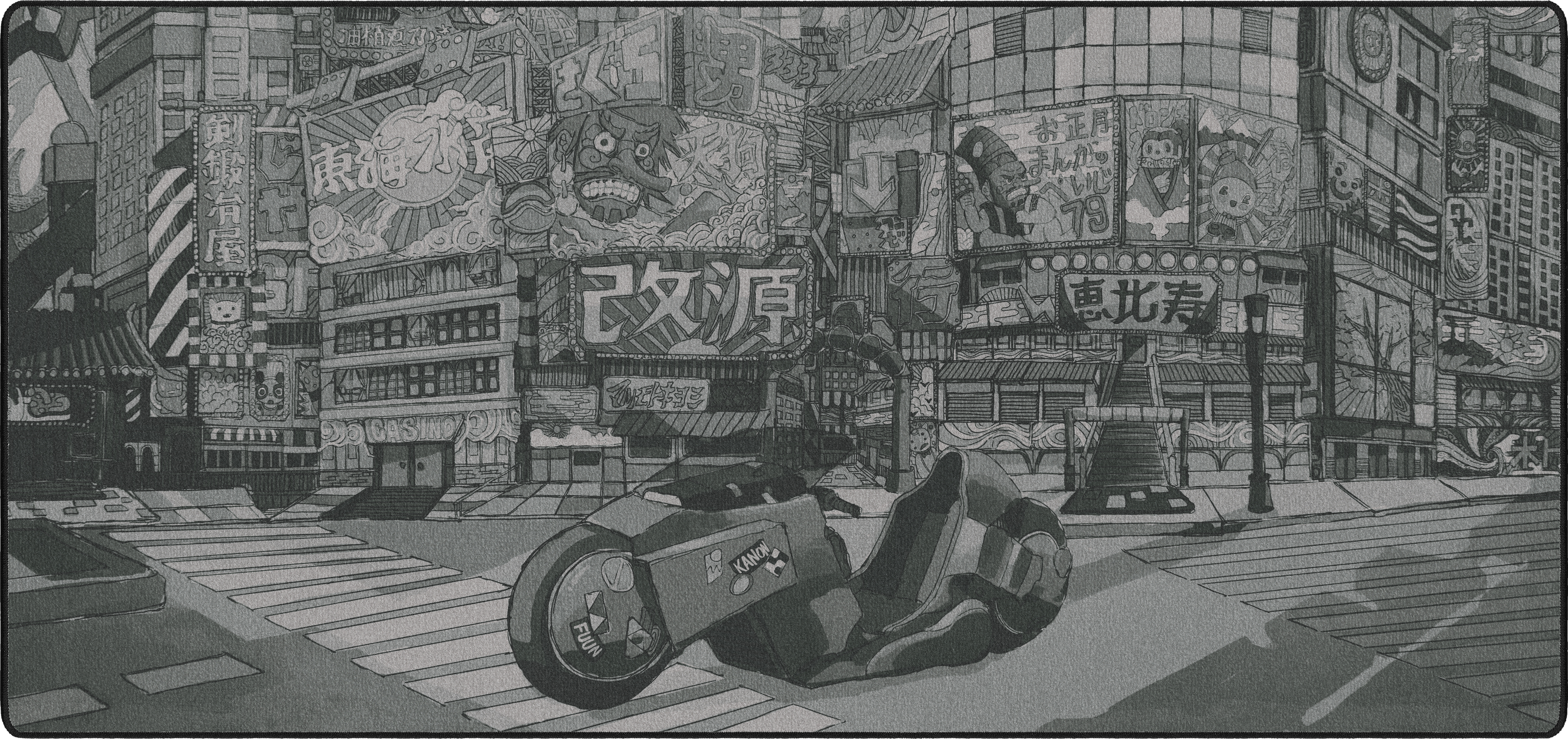 Machinami by Satomi mousepad thumbnail, Mono, Large/XXL