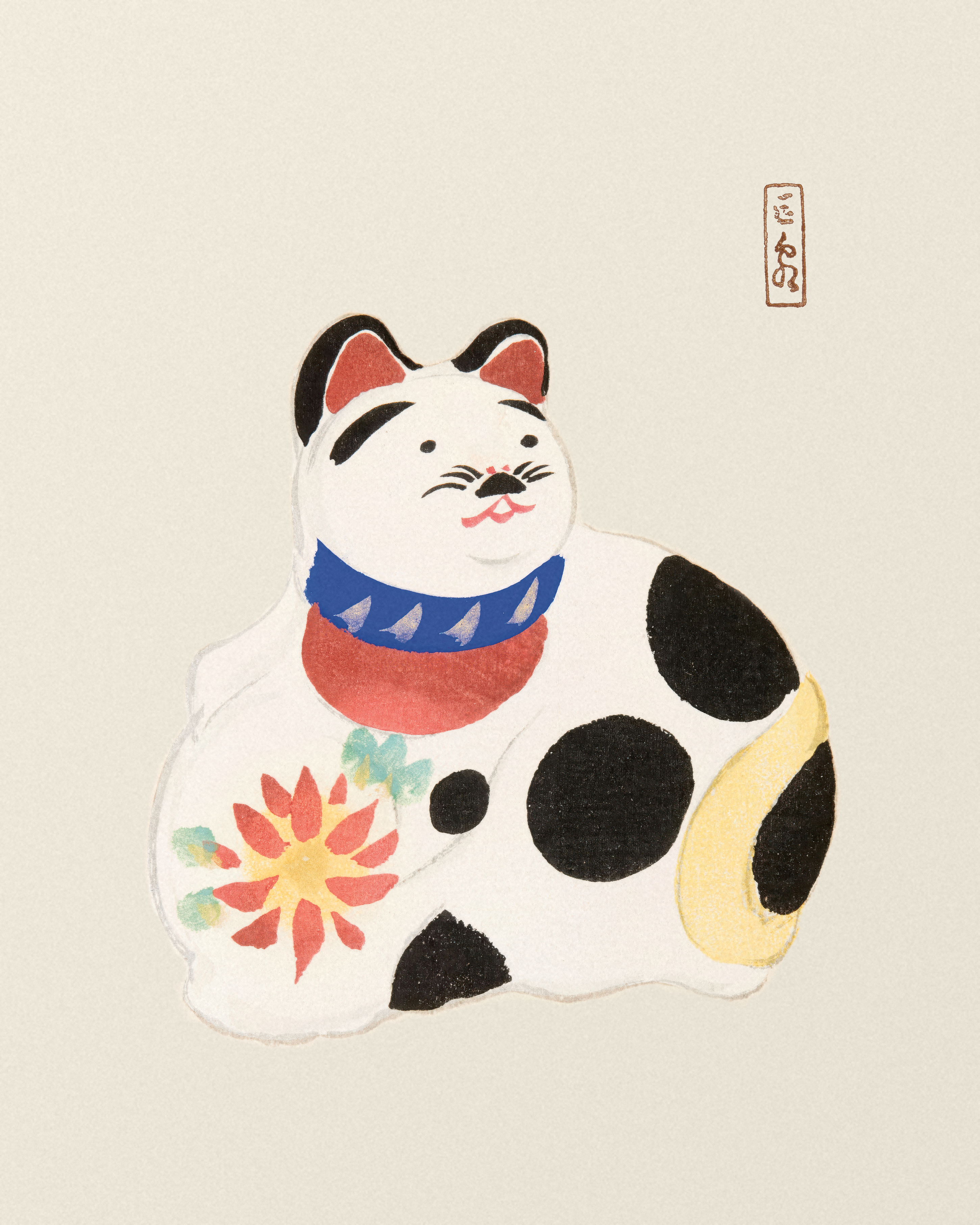 Maneki-Neko Hariko Cat - Japanese Folk Art - The Mousepad Company