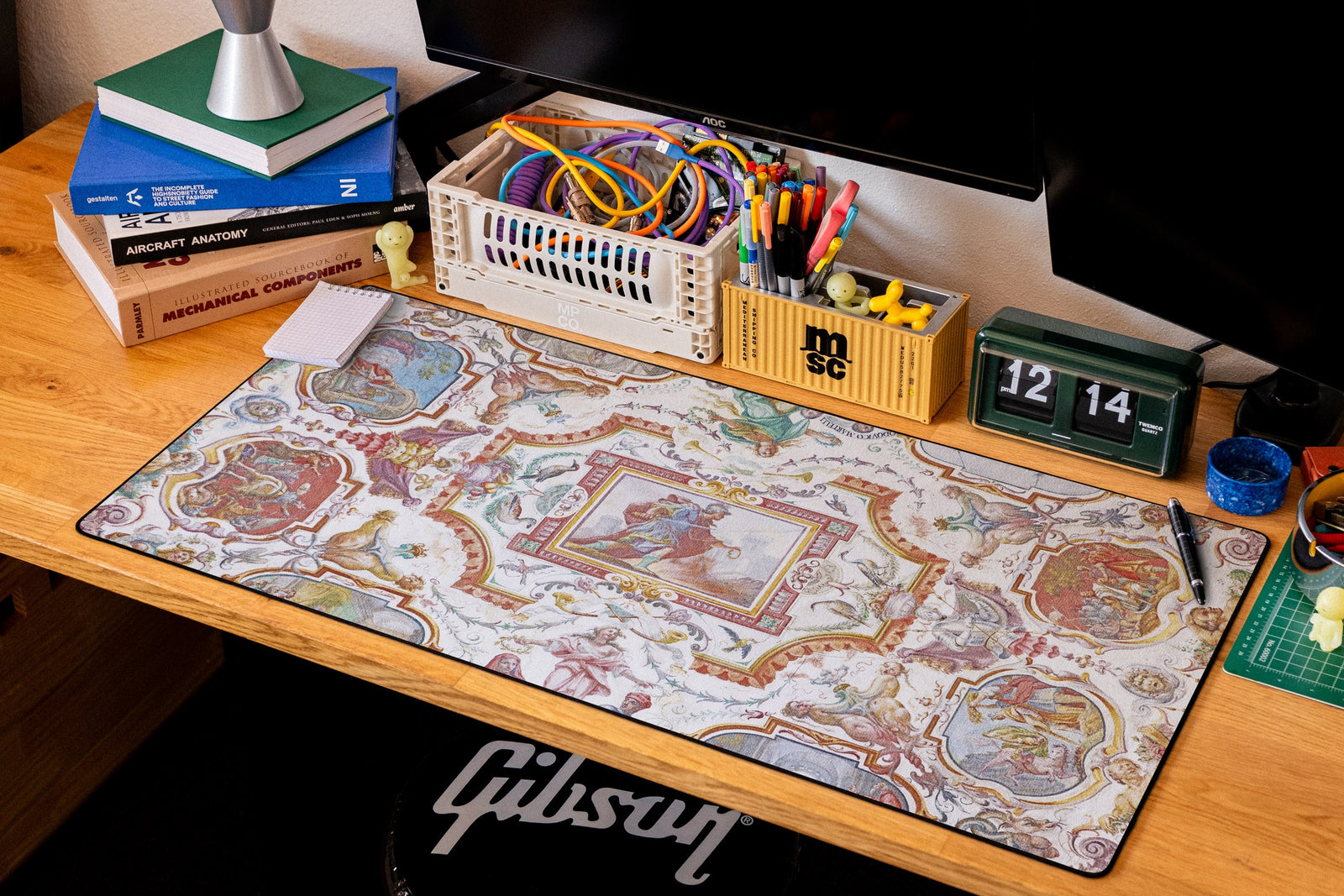Martelli Hall desk mat in Original, shown on a styled desk setup