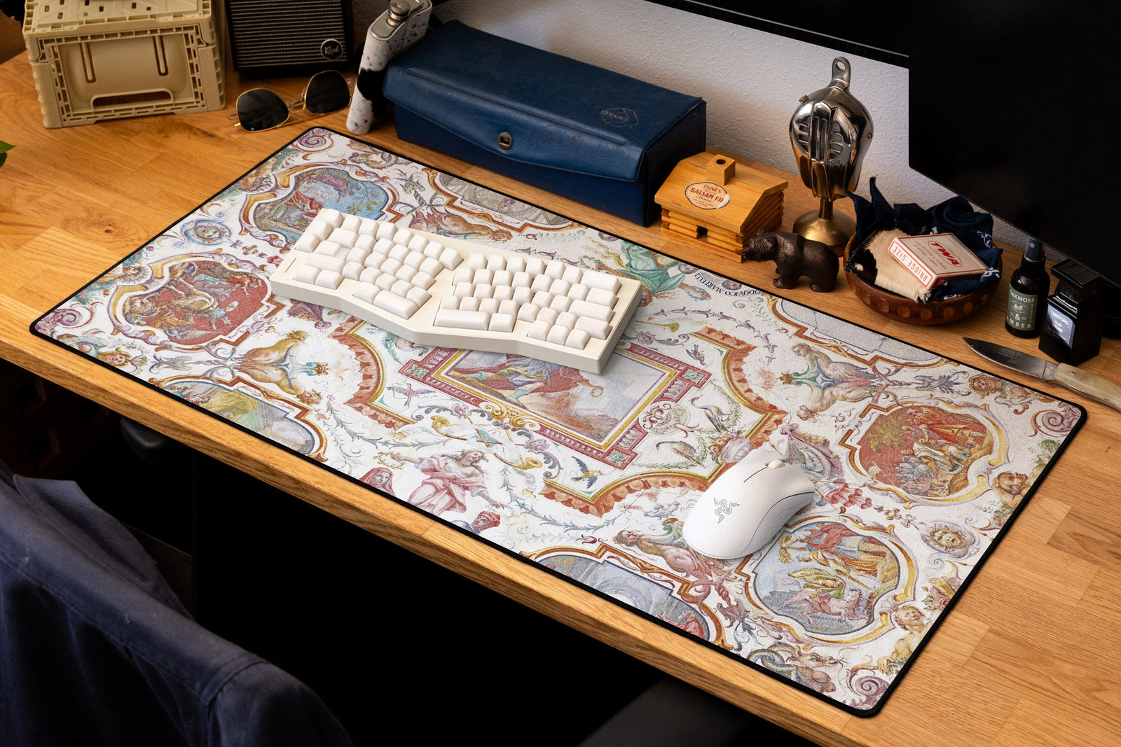 Martelli Hall desk mat in Original, shown on a styled desk setup