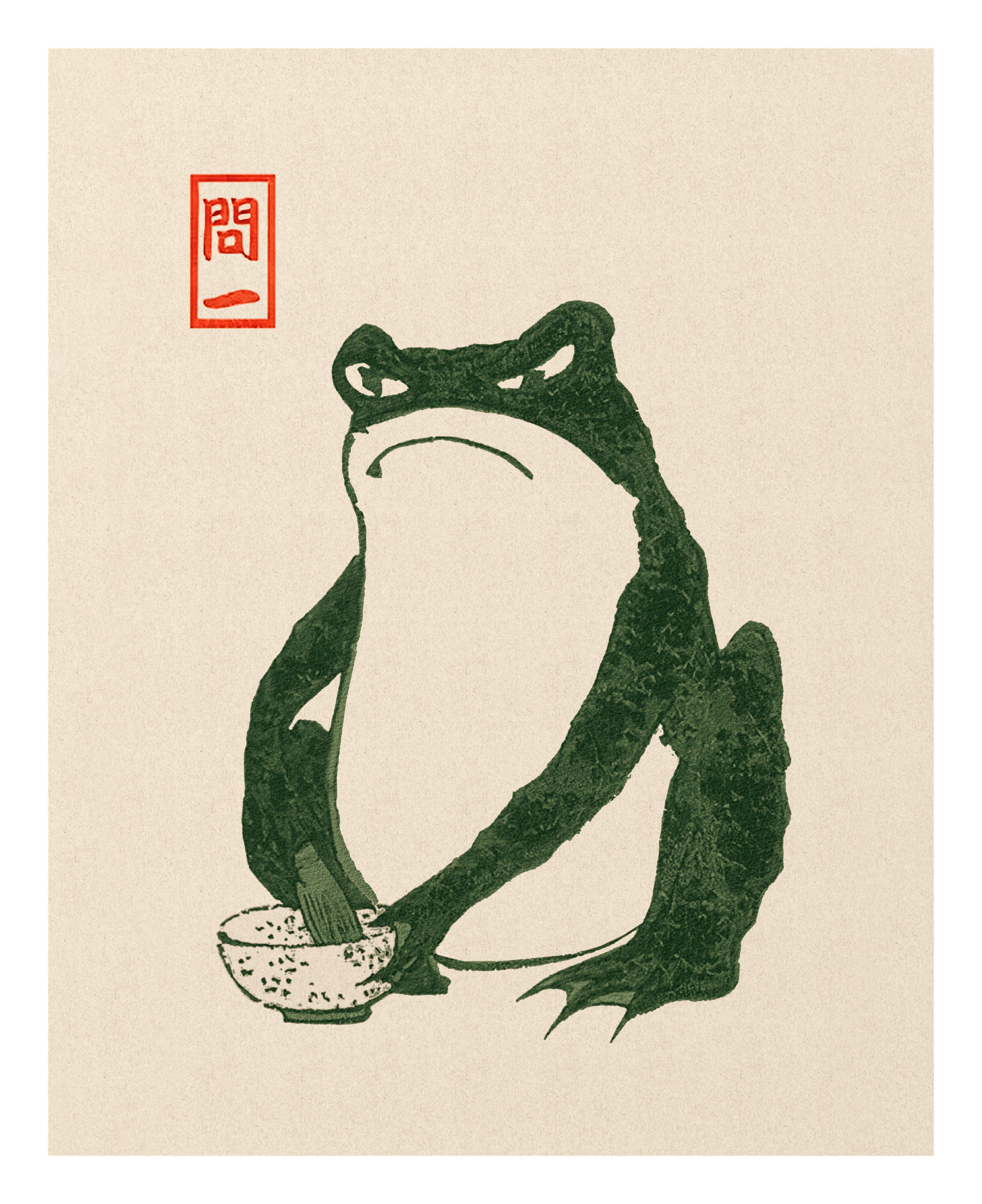 Matcha - The Frog, by Matsumoto Hoji - Medium Poster - The Mousepad Company