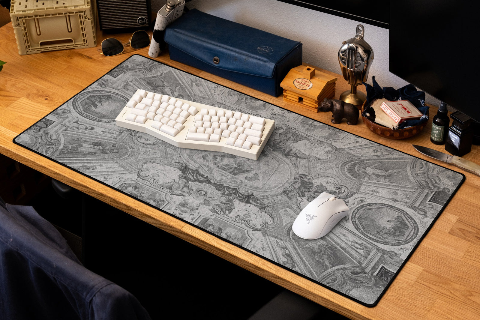 Mathematics Cabinet desk mat in Dark, shown on a styled desk setup