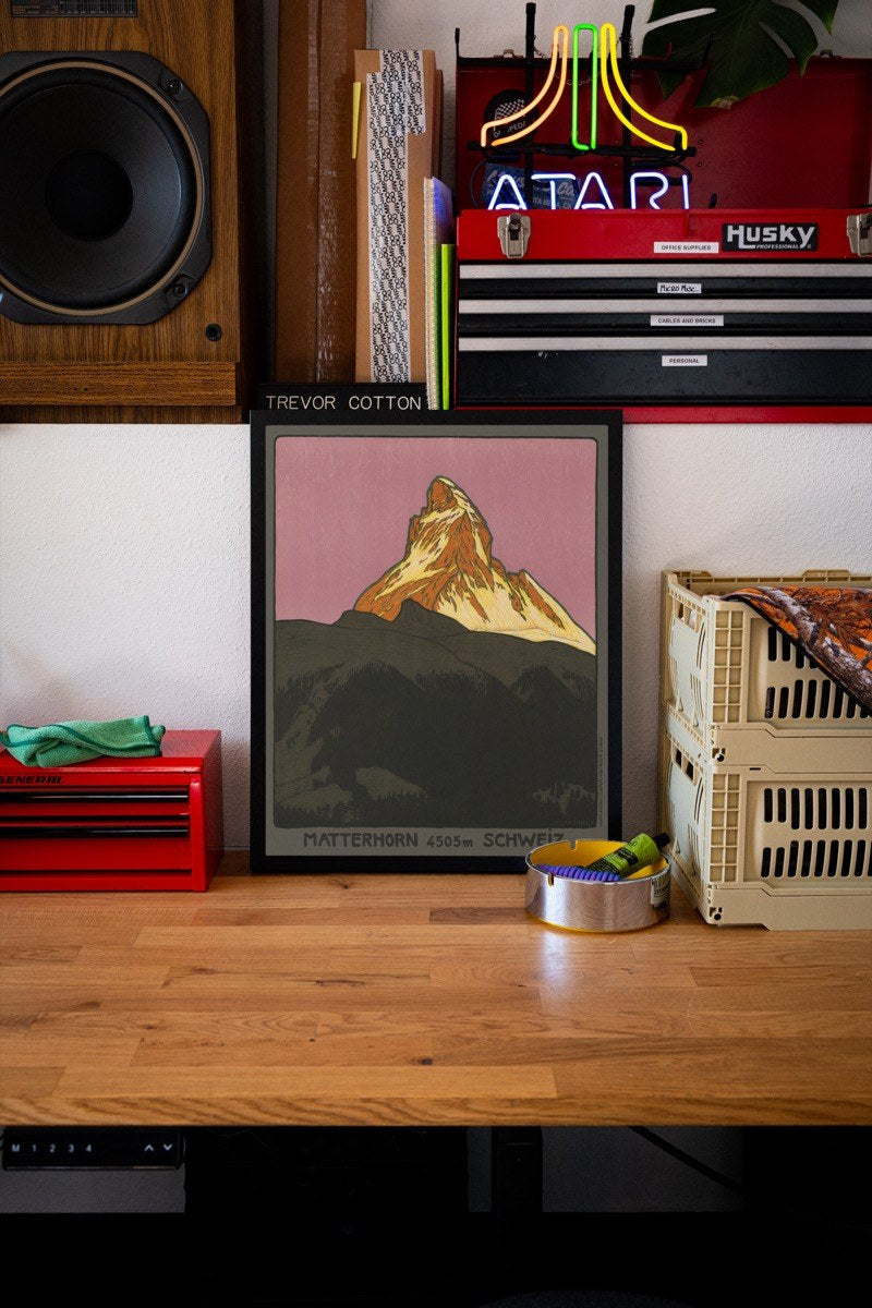 Matterhorn, by Emil Cardinaux art print styled in a room setting