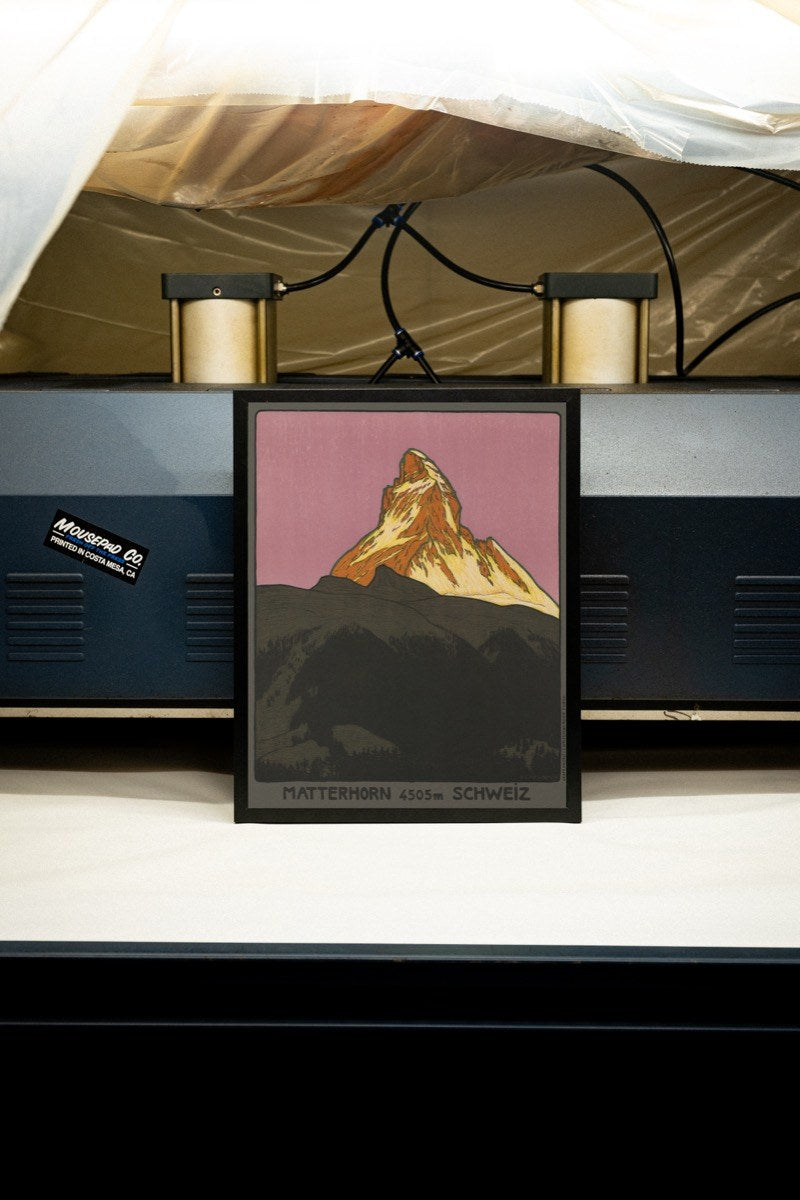 Matterhorn, by Emil Cardinaux art print styled in a room setting