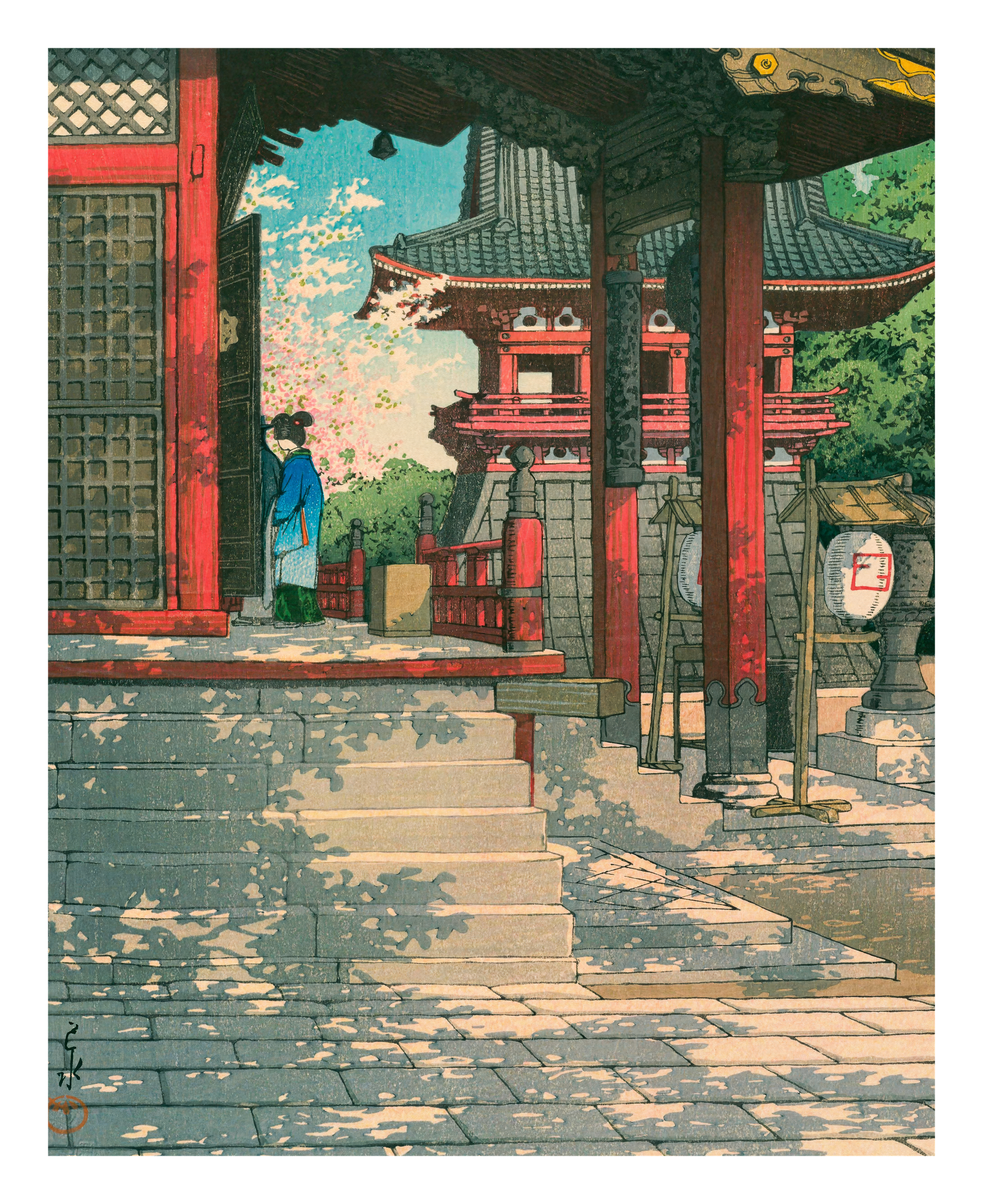 Meguro Fudo Temple, by Hasui Kawase