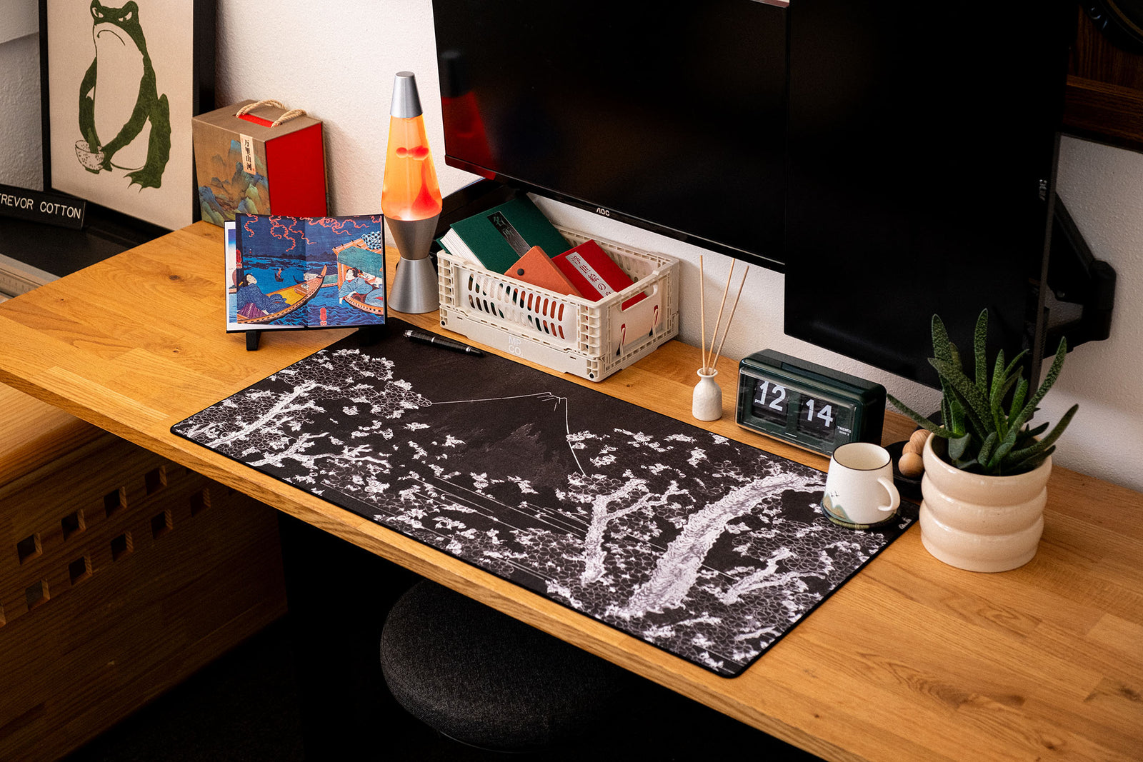 Mount Fuji with Cherry Trees in Bloom - Original desk setup