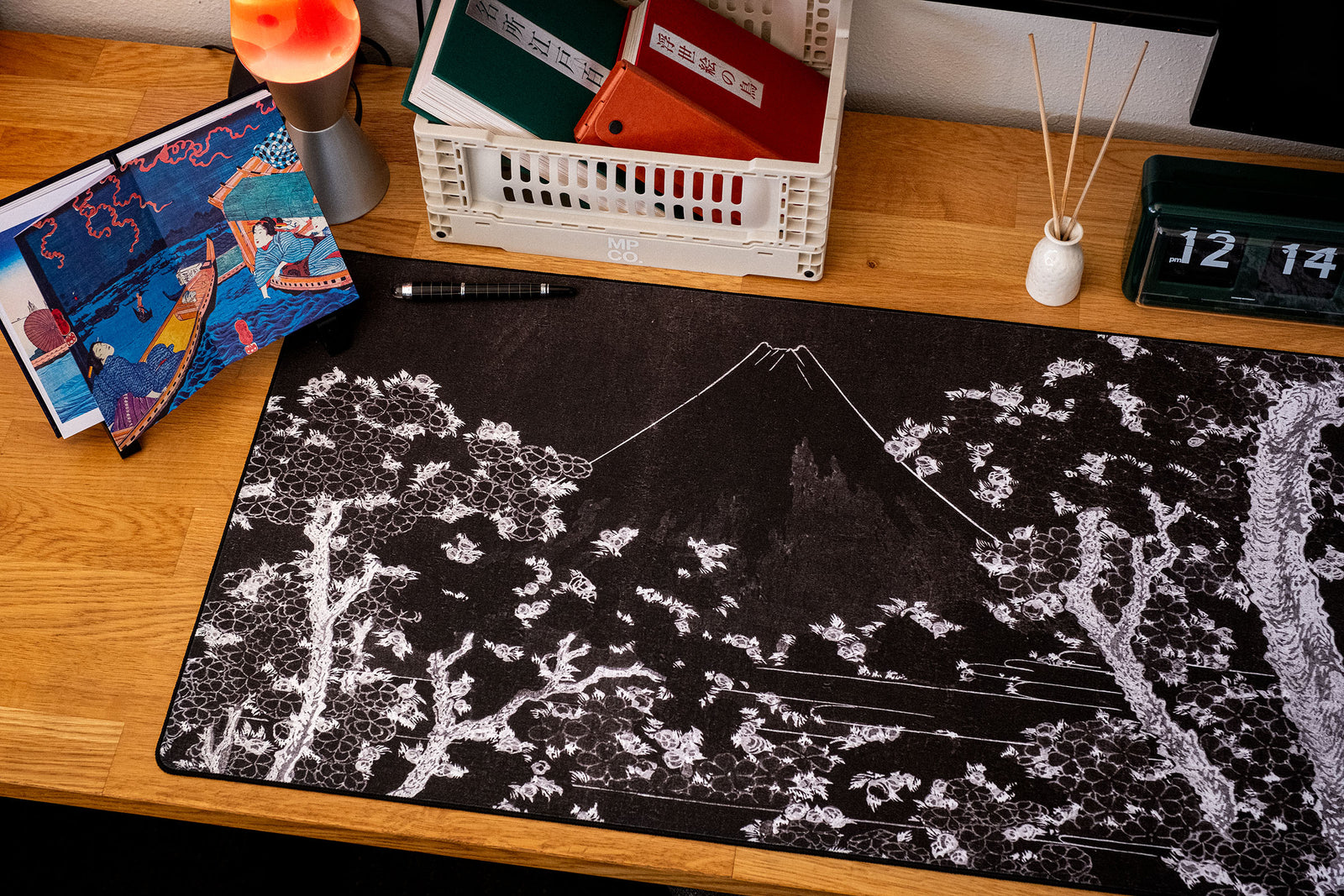 Mount Fuji with Cherry Trees in Bloom - Original desk setup