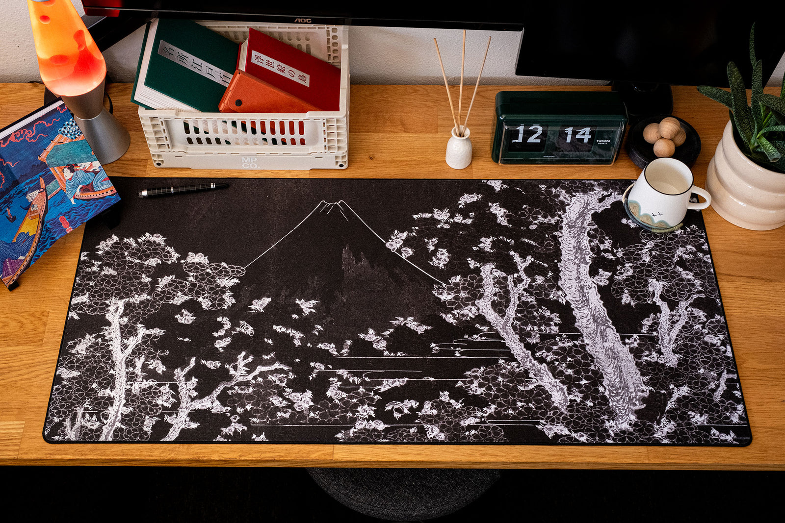 Mount Fuji with Cherry Trees in Bloom - Original desk setup