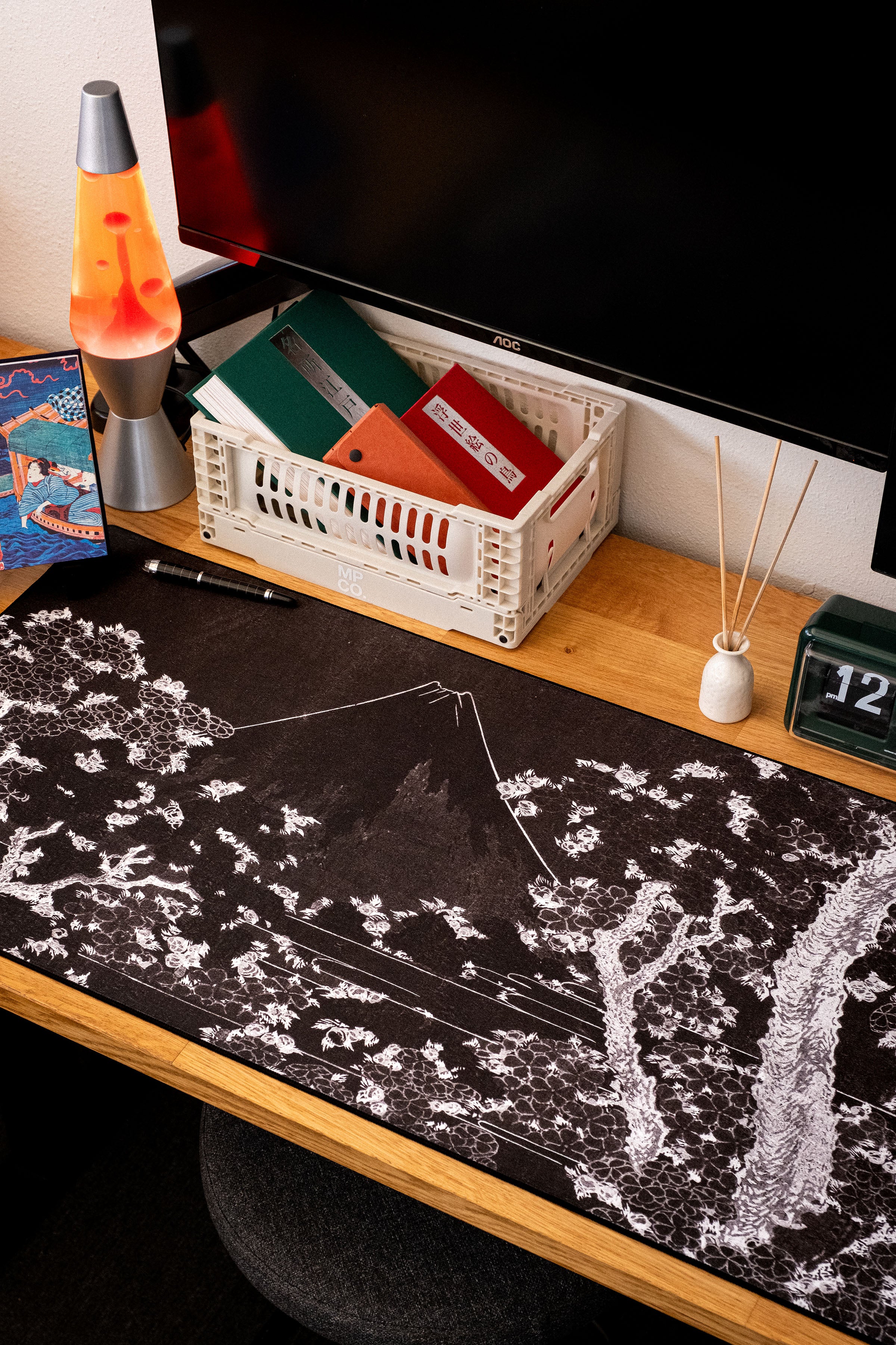 Mount Fuji Gaming Mousepad | Cherry Blossom Desk Mat – Mousepad Co