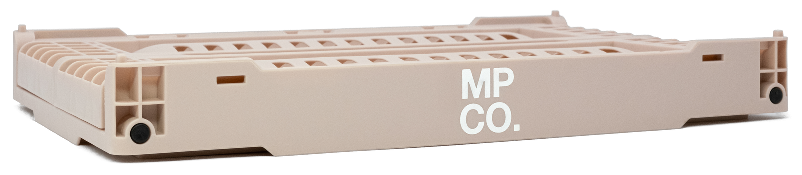 MPCO Foldable Desk Crate in Putty, folded flat