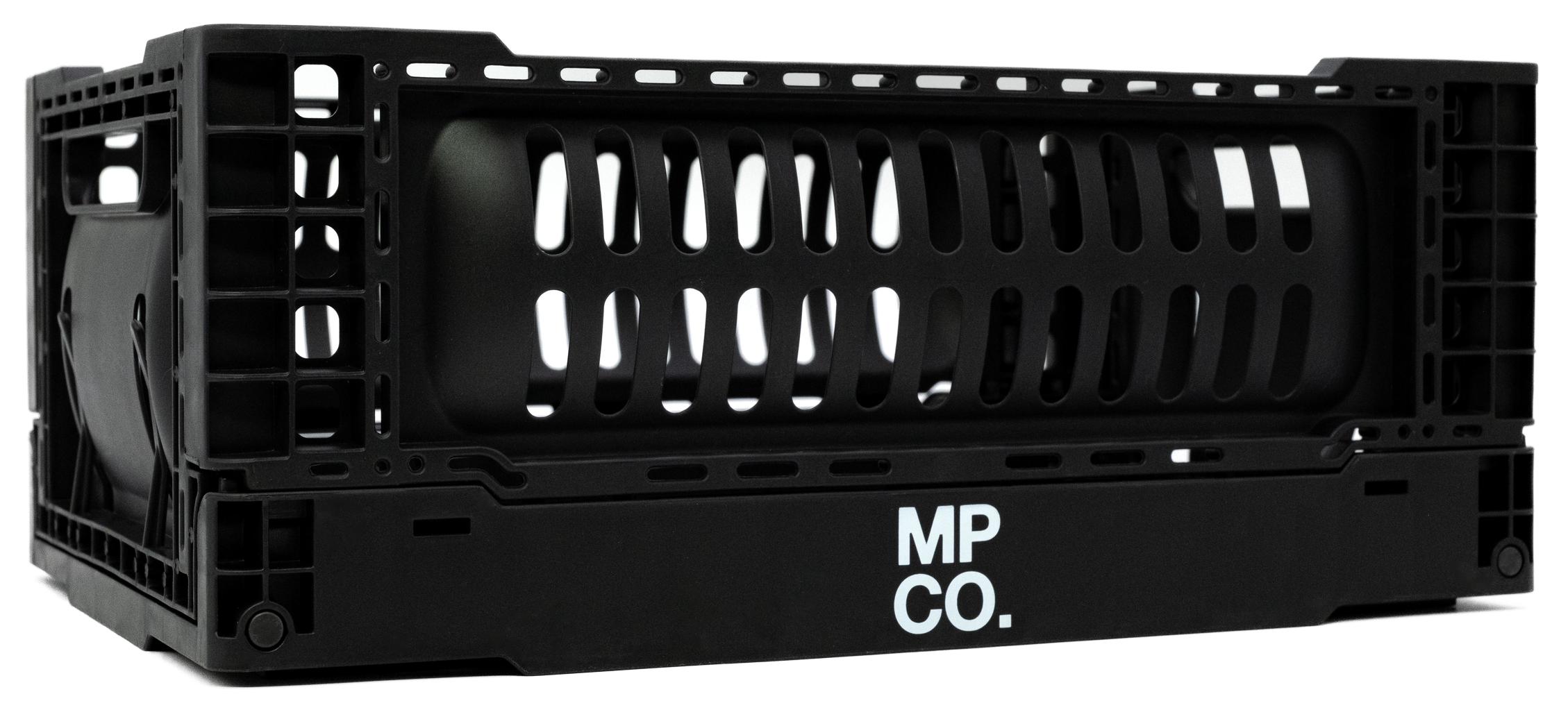 MPCO Foldable Desk Crate in Black, assembled