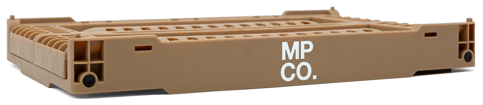 MPCO Foldable Desk Crate in Brown, folded flat