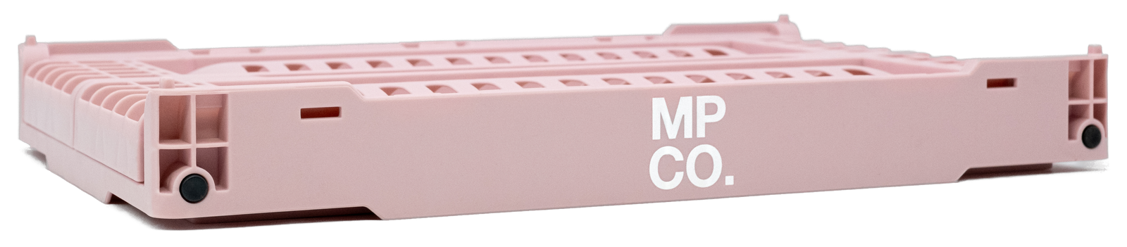 MPCO Foldable Desk Crate in Dusty Rose, folded flat