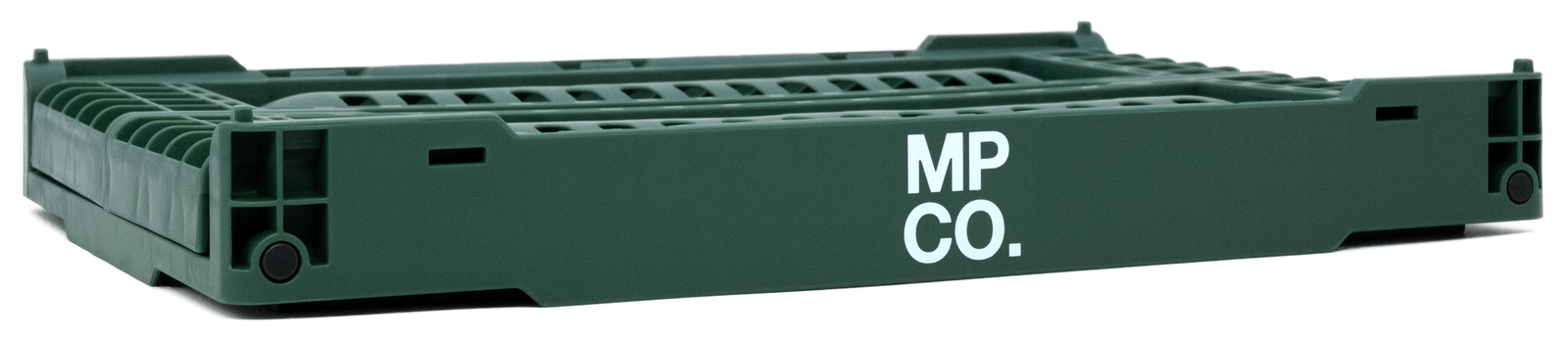 MPCO Foldable Desk Crate in Emerald, folded flat