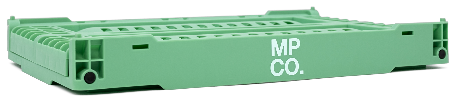 MPCO Foldable Desk Crate in Mint, folded flat