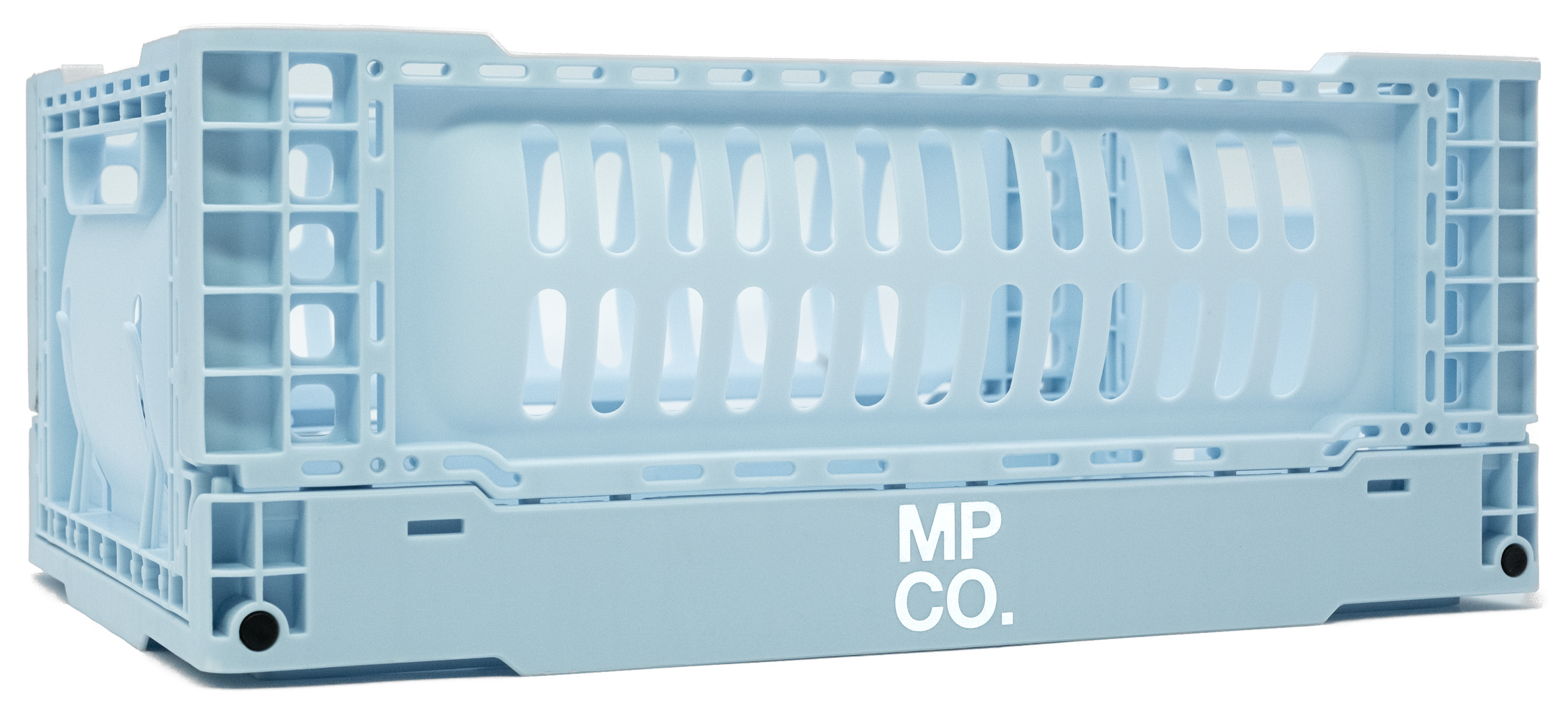 MPCO Foldable Desk Crate in Powder Blue, assembled