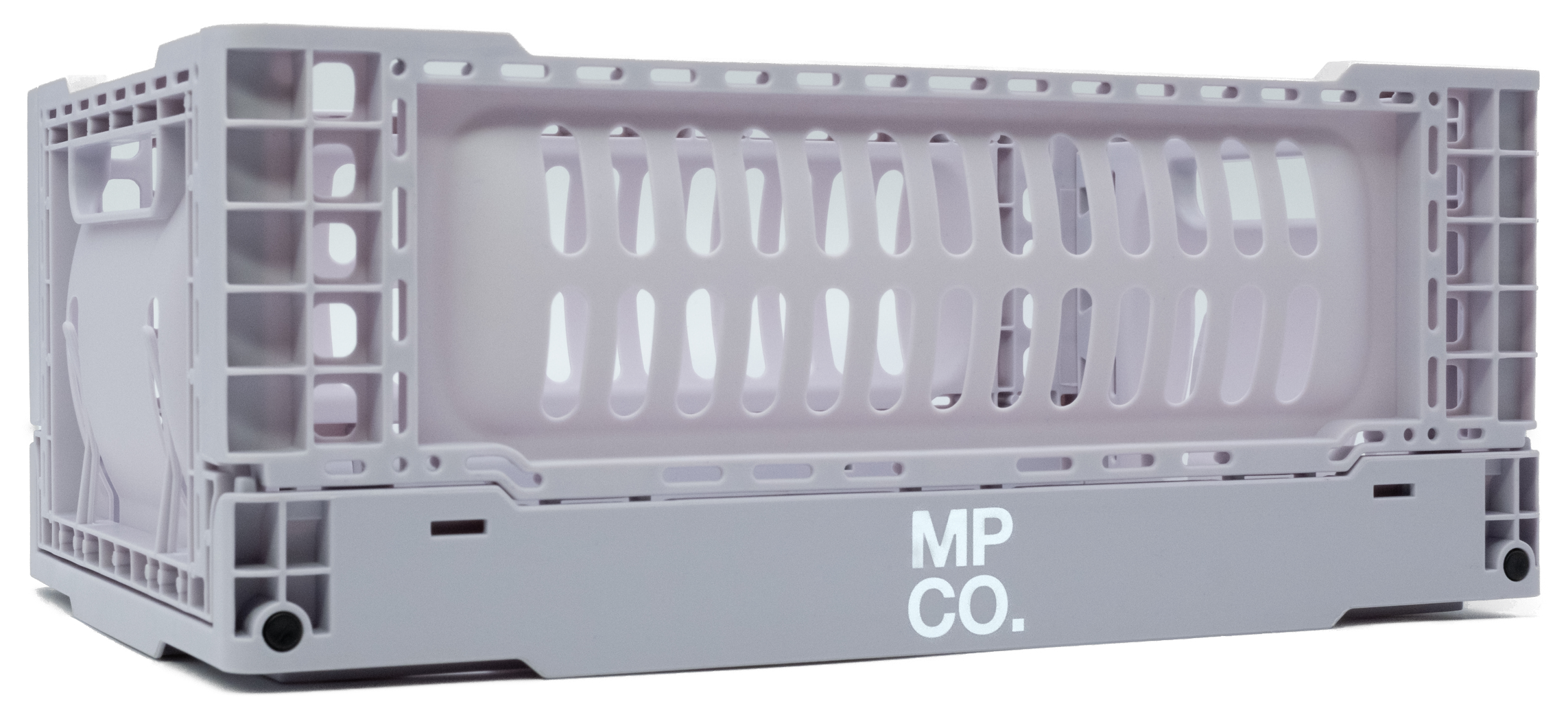 MPCO Foldable Desk Crate in Thistle, assembled