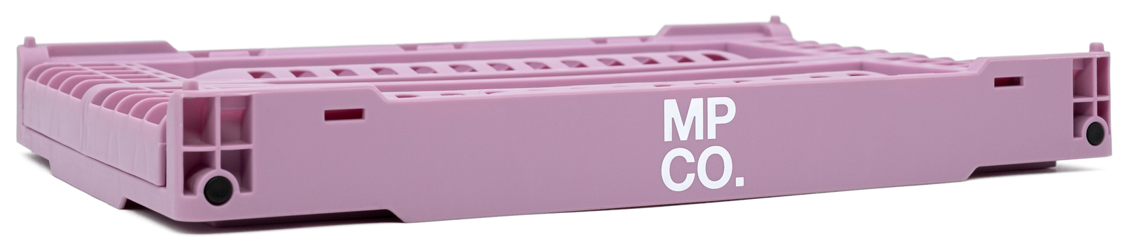 MPCO Foldable Desk Crate in Thulian Pink, folded flat