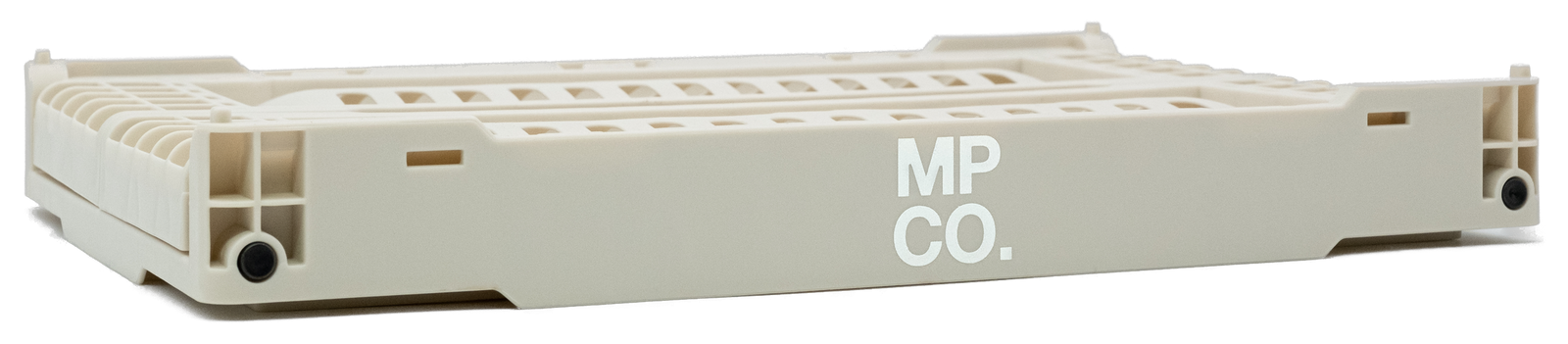 MPCO Foldable Desk Crate in White, folded flat