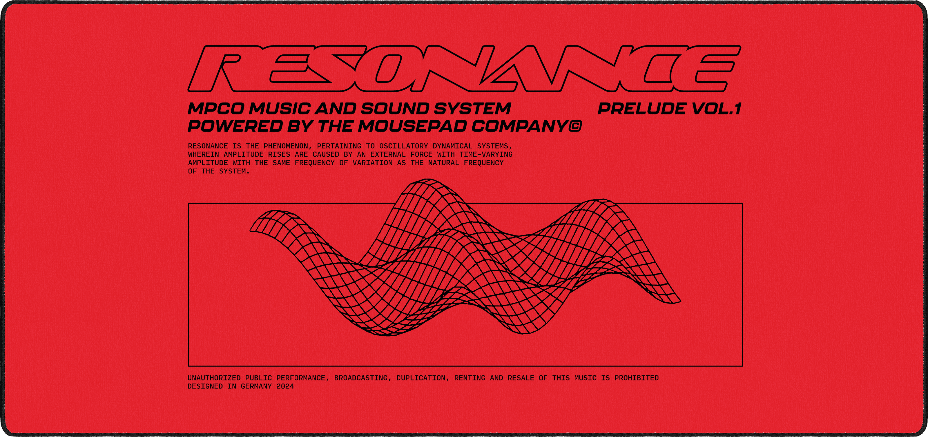 MPCO Music mousepad thumbnail, Red, Large/XXL