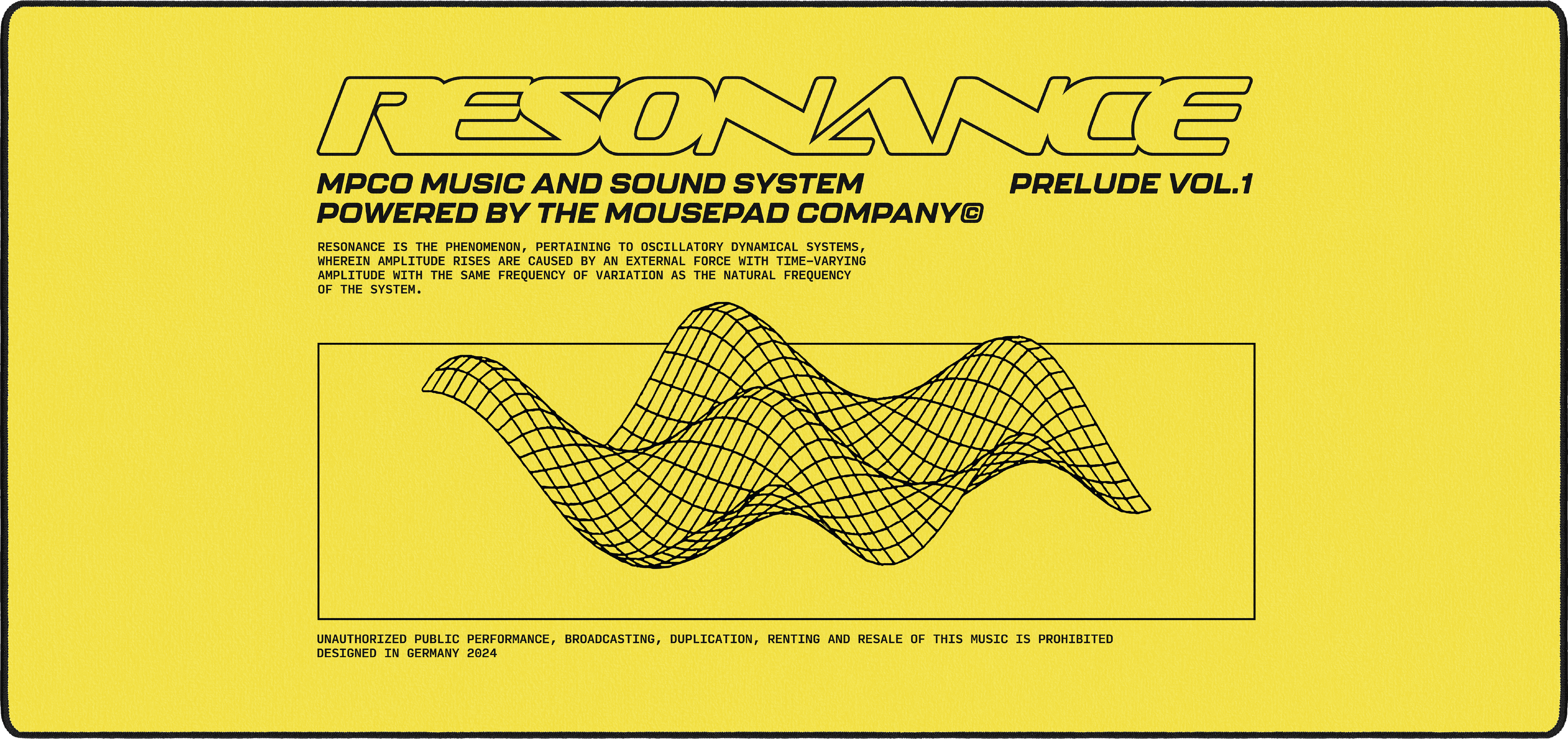 MPCO Music mousepad thumbnail, Yellow, Large/XXL