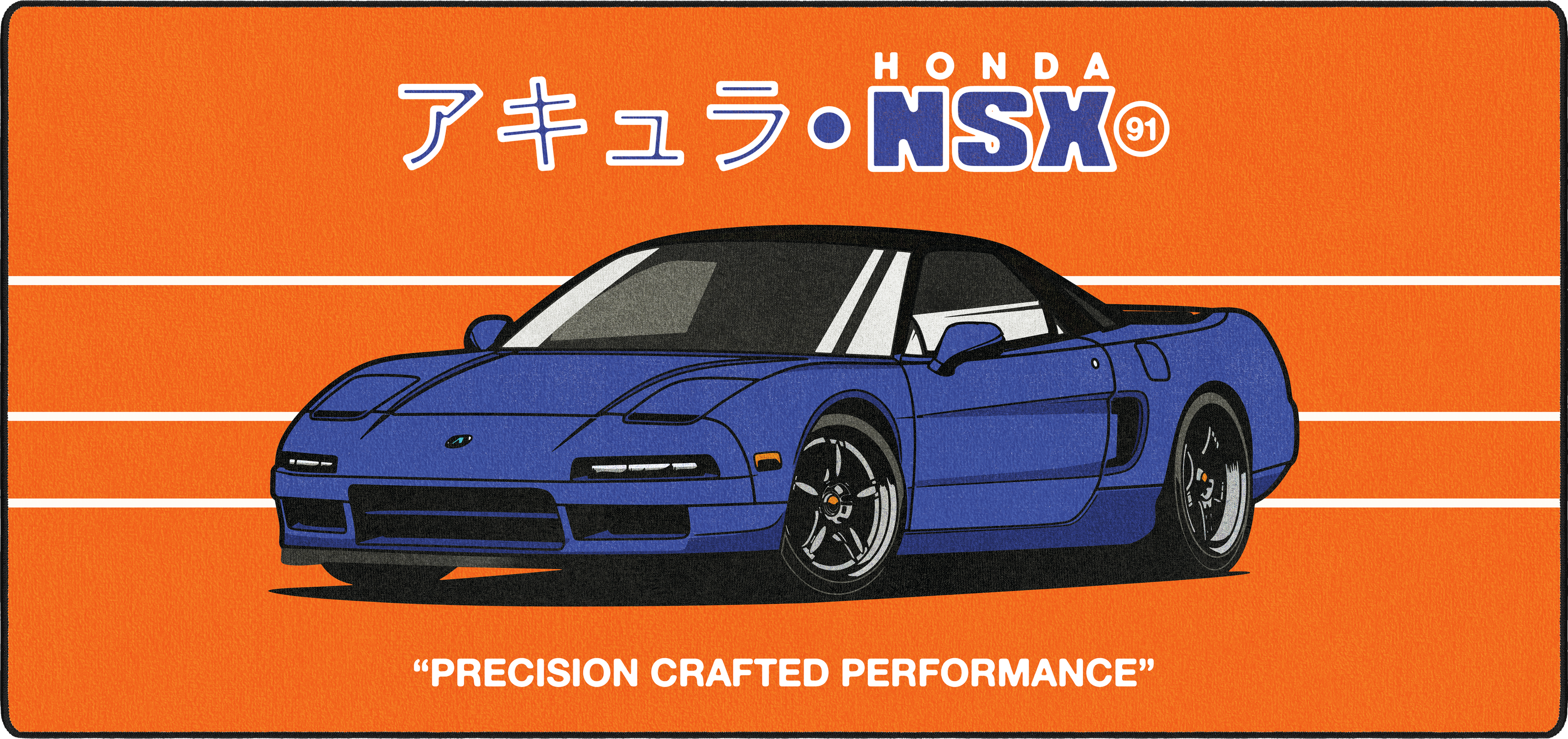 NSX by OZGMX mousepad thumbnail, Orange/Blue, Large/XXL