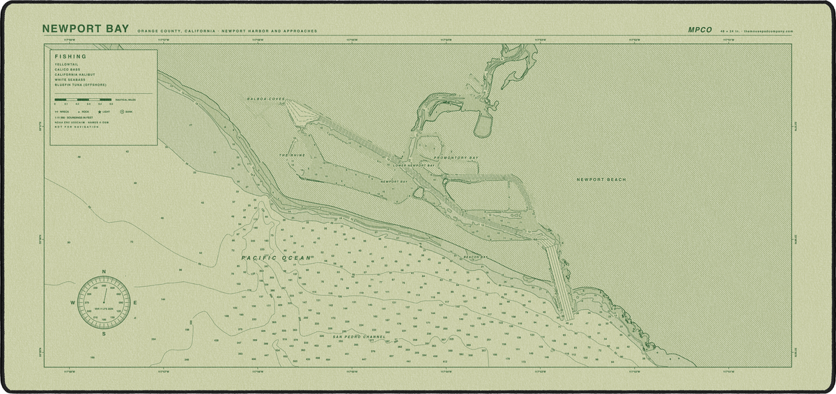 Newport Bay Nautical Chart Pad