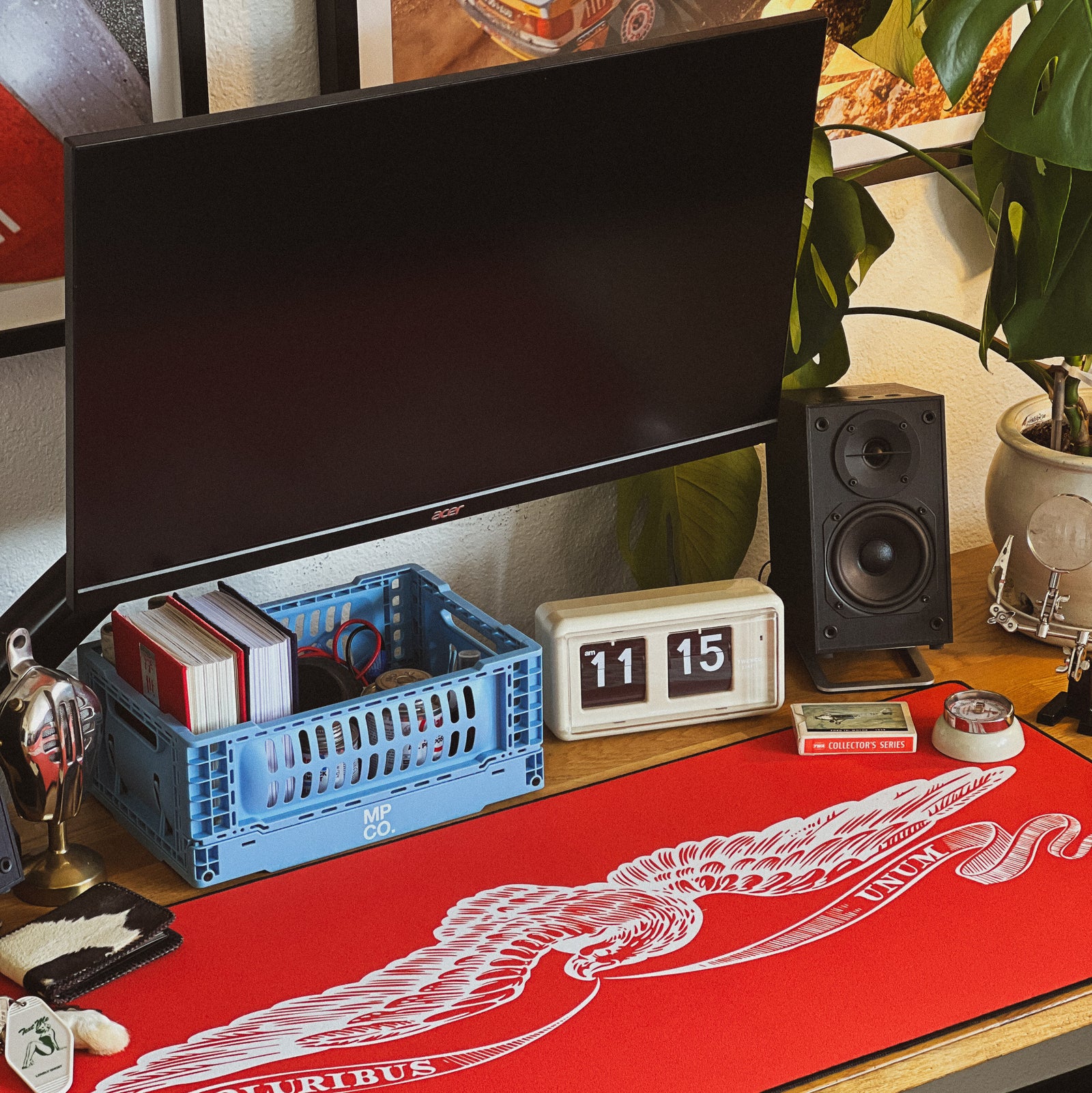 Out of Many, One - Red desk setup