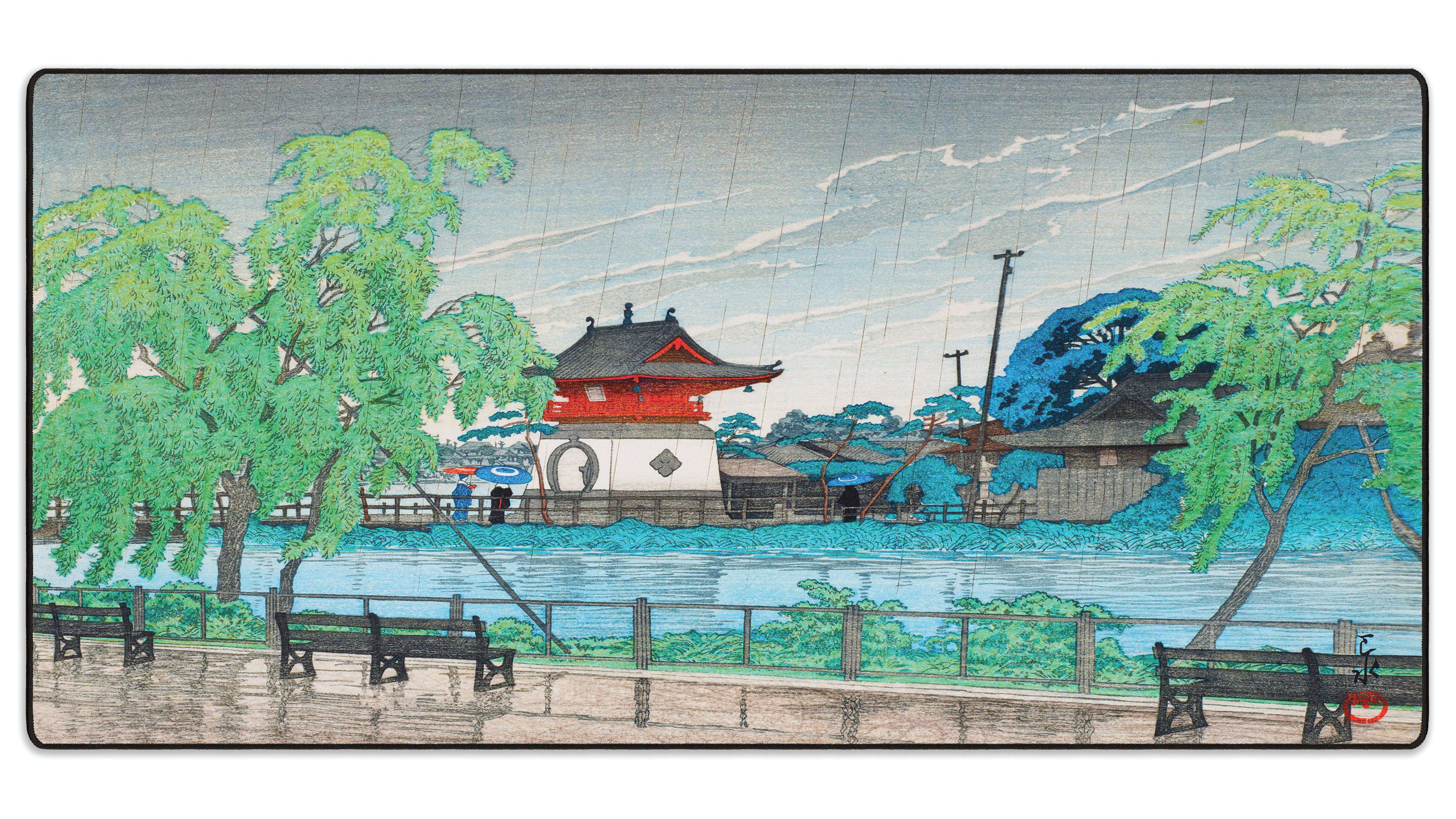 Rain at Shinobazu Pond, by Hasui - The Mousepad Company